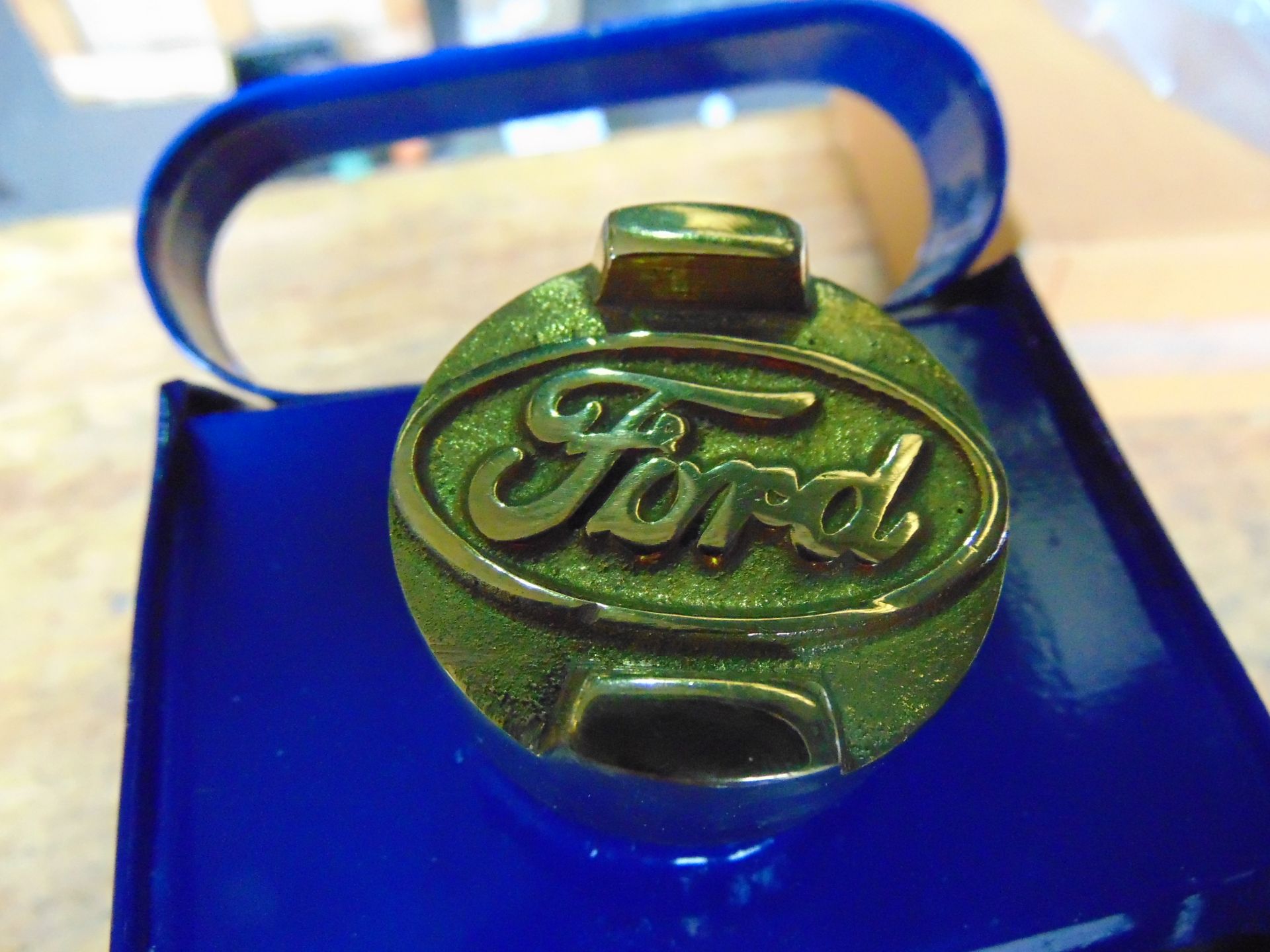 Ford Hand Painted 1 Gall Fuel/Oil Can with Brass Cap - Image 3 of 4