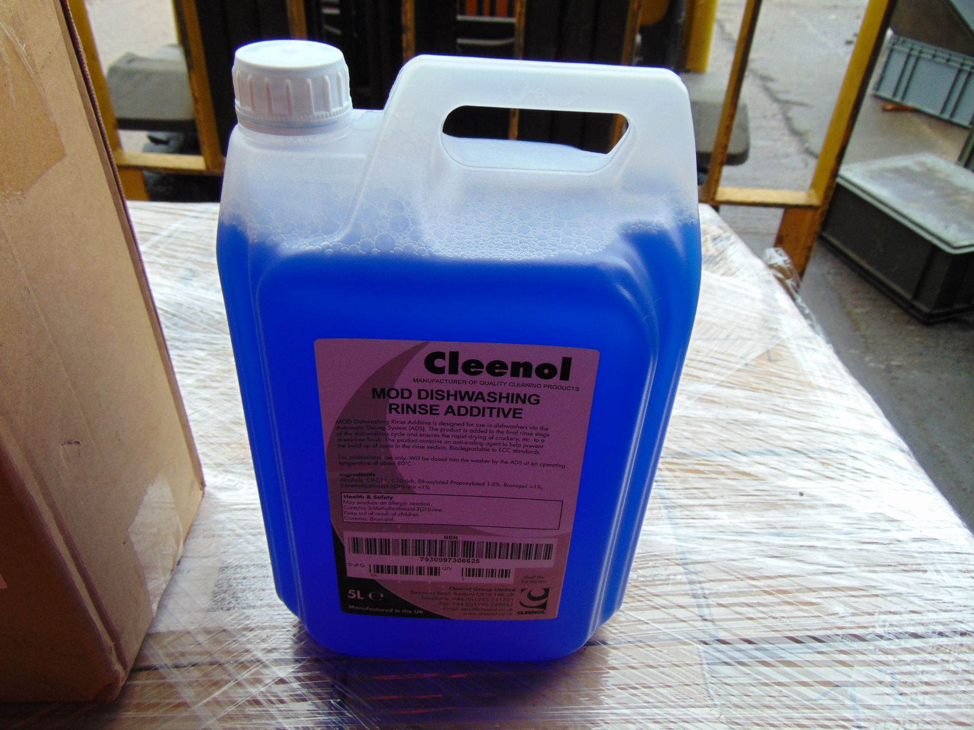 56 x 5 Litre Cans of Cleenol Rinse Aid Dish Washer Additive, New and Boxed - Image 2 of 4