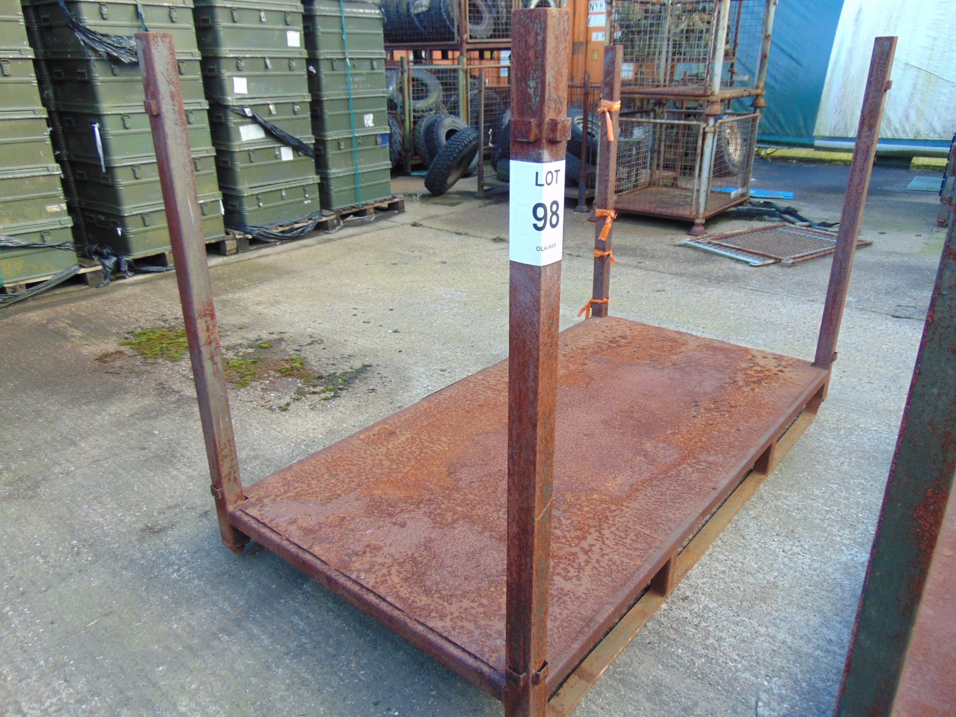 MOD Heavy Duty Stacking Steel Stillage Post Pallet