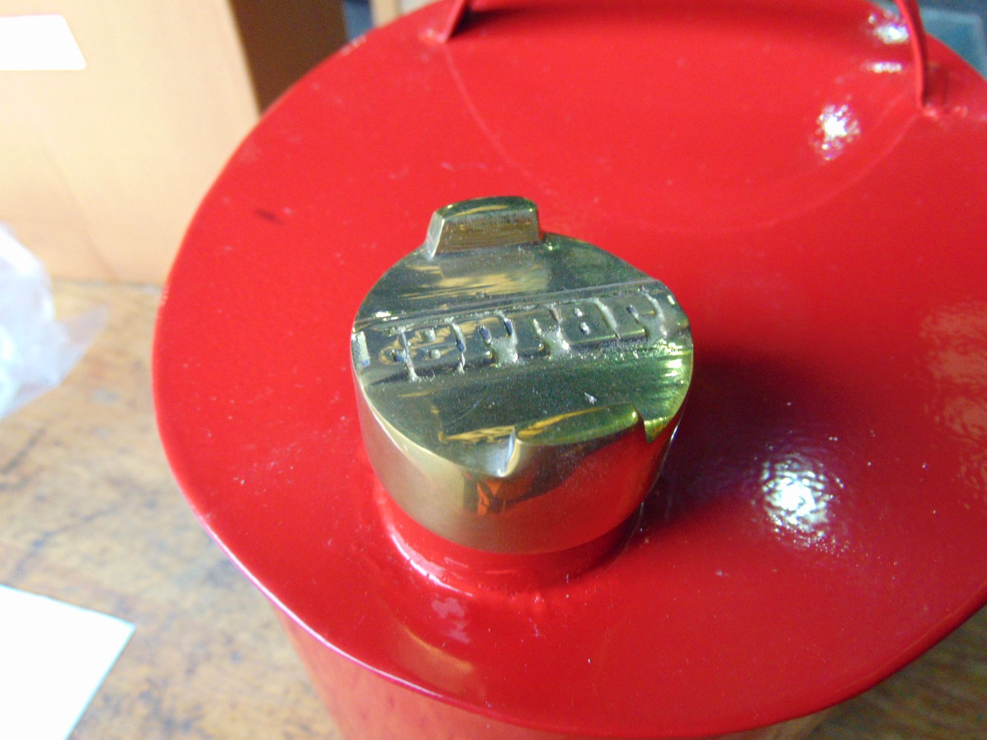 Ferrari Hand Painted 1 Gall Fuel/Oil Can with Brass Cap - Image 3 of 5