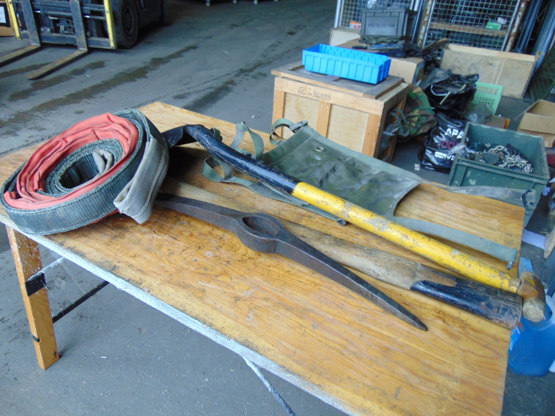 1 Set of Land Rover Wolf Pioneer Tools, Tow Rope, Spare Wheel Carrier and Manual - Image 2 of 7
