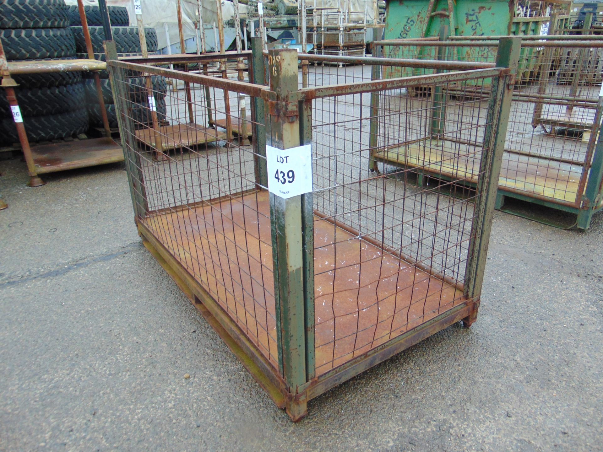 Heavy Duty MOD Steel Stacking Stillage w/ Removeable Side Bars & Corner Posts - Image 2 of 3