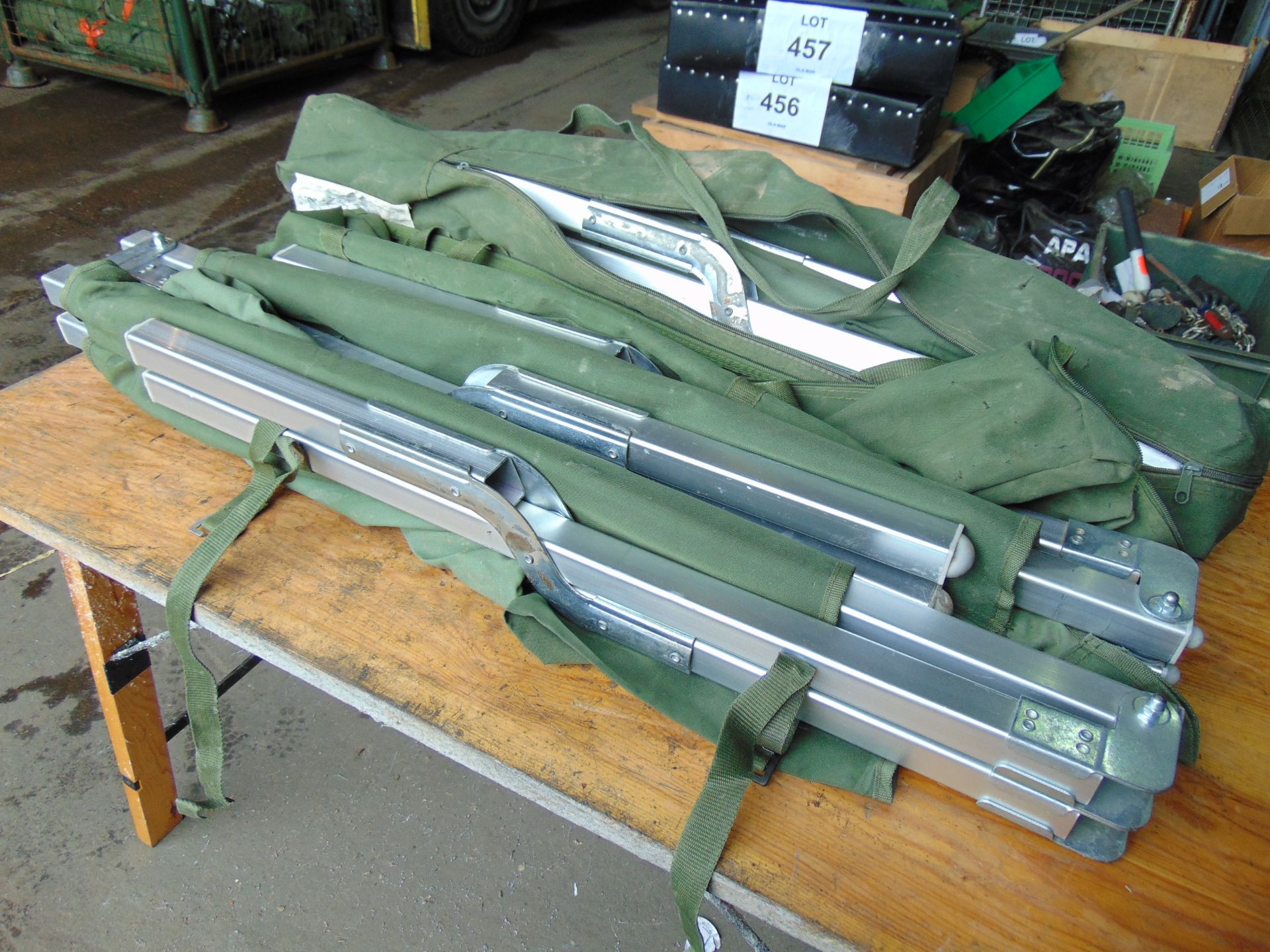 2 x British Army Camp Beds in Bags - Image 5 of 7