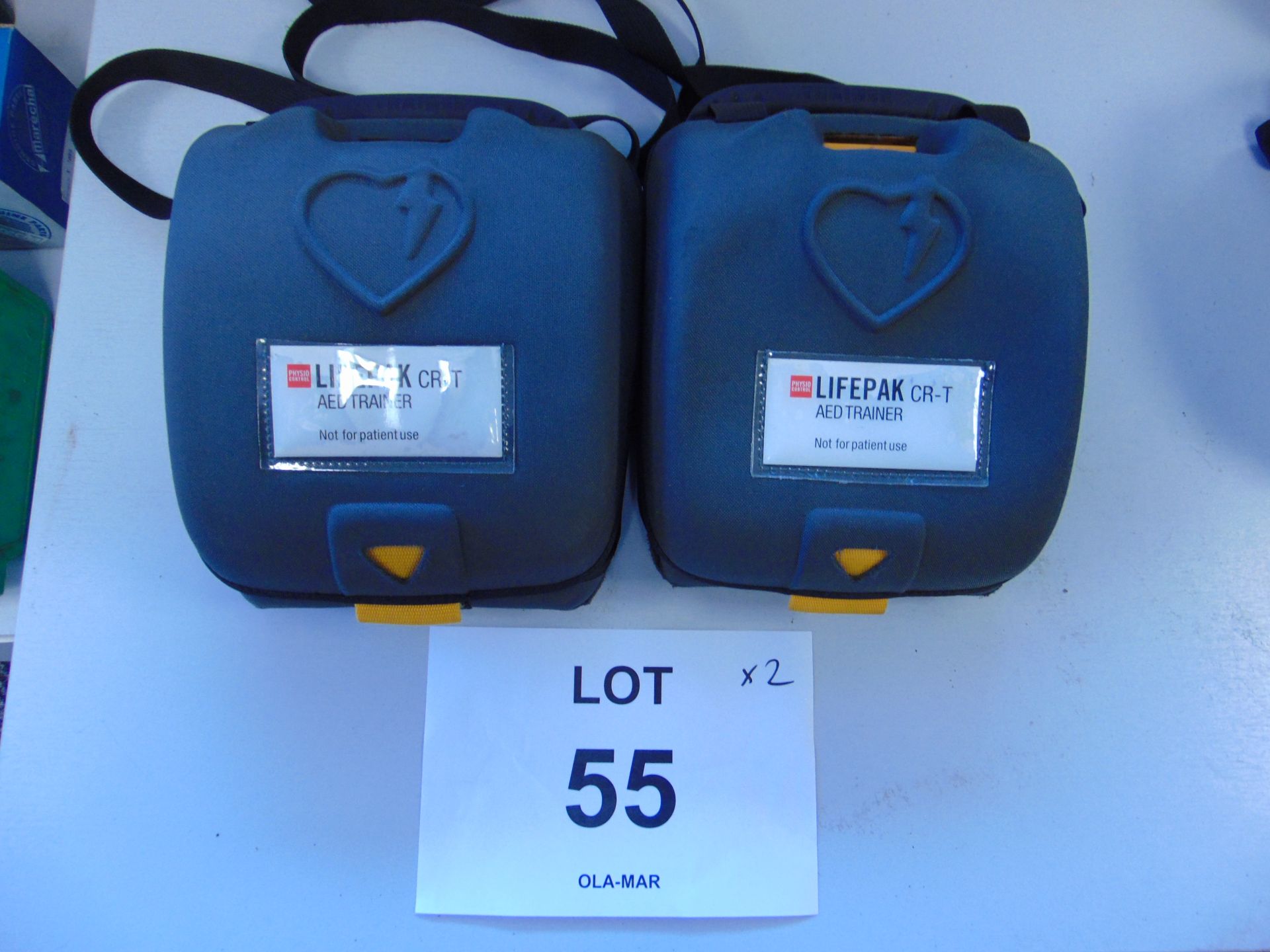 2 x Physio Controls Lifepak CR-T Defibrillator AED Trainer Unit in Carry Case