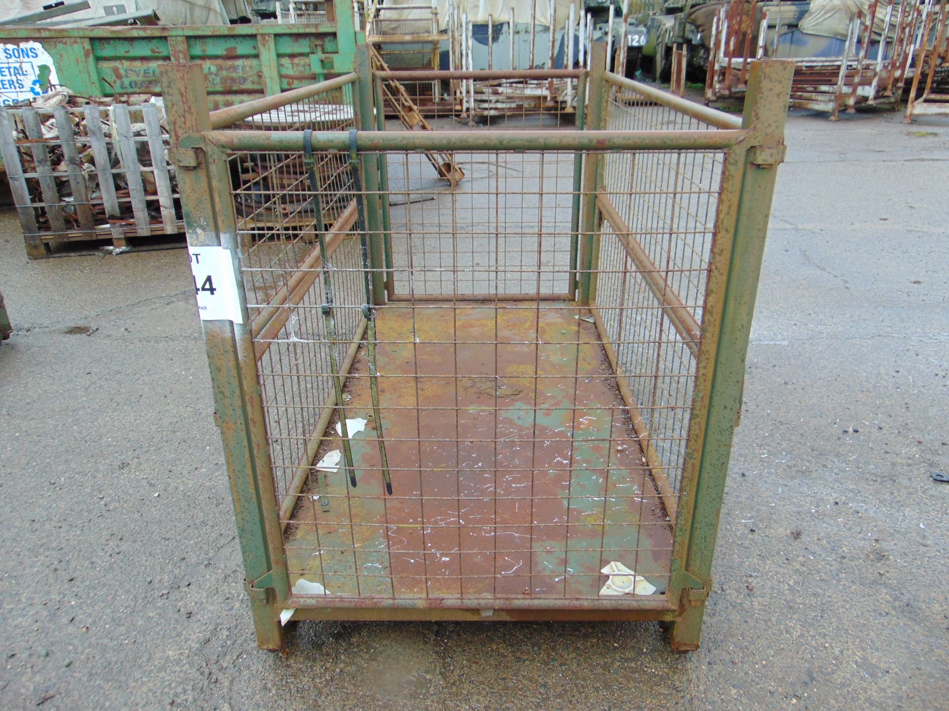 Heavy Duty MOD Steel Stacking Stillage w/ Removeable Side Bars & Corner Posts - Image 3 of 3