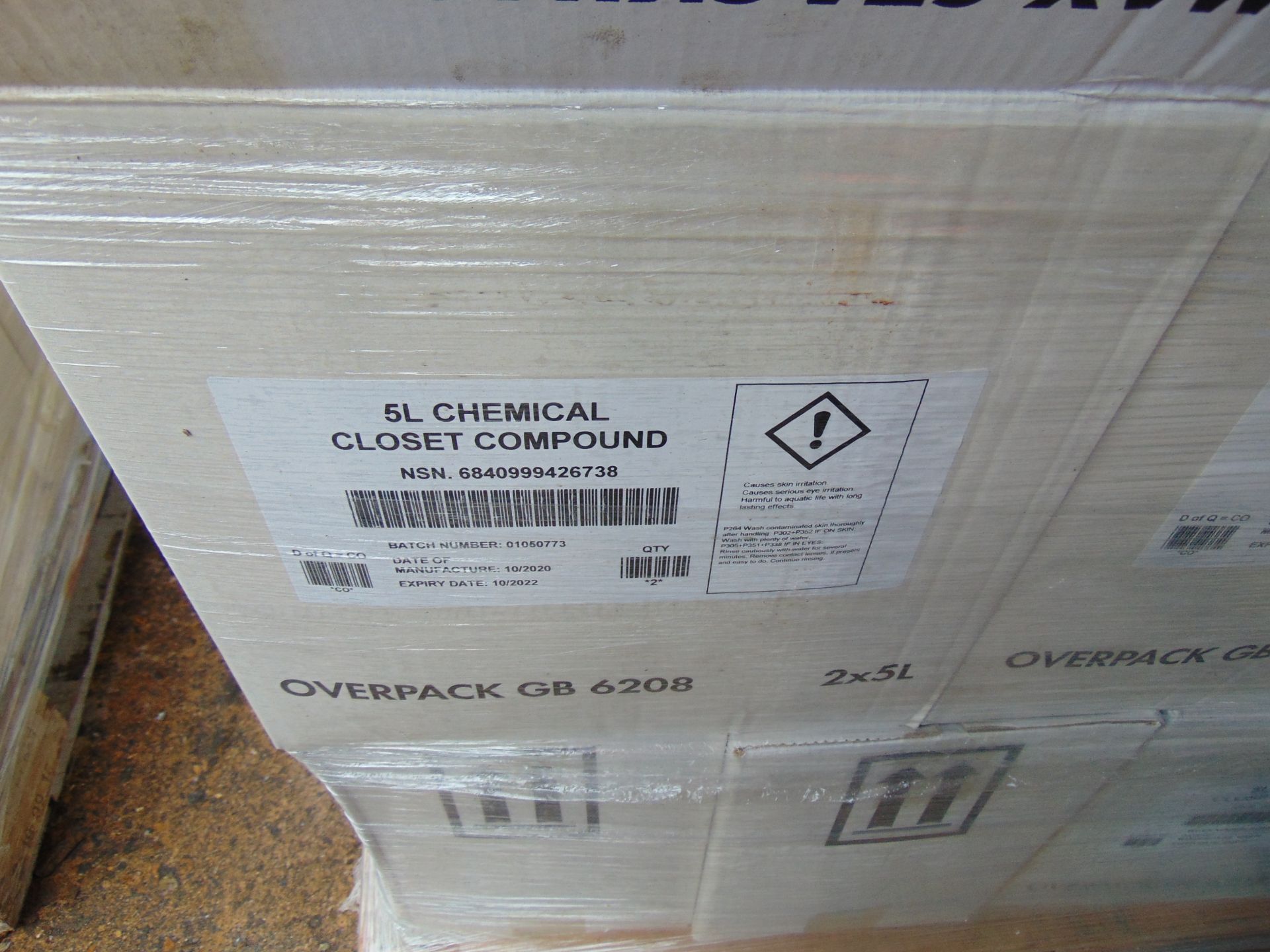 160 x (5 Litre Cans 2 Pallets Cleenol Chemical Toilet Compound, New Unissued MoD Reserve Stocks - Image 5 of 5