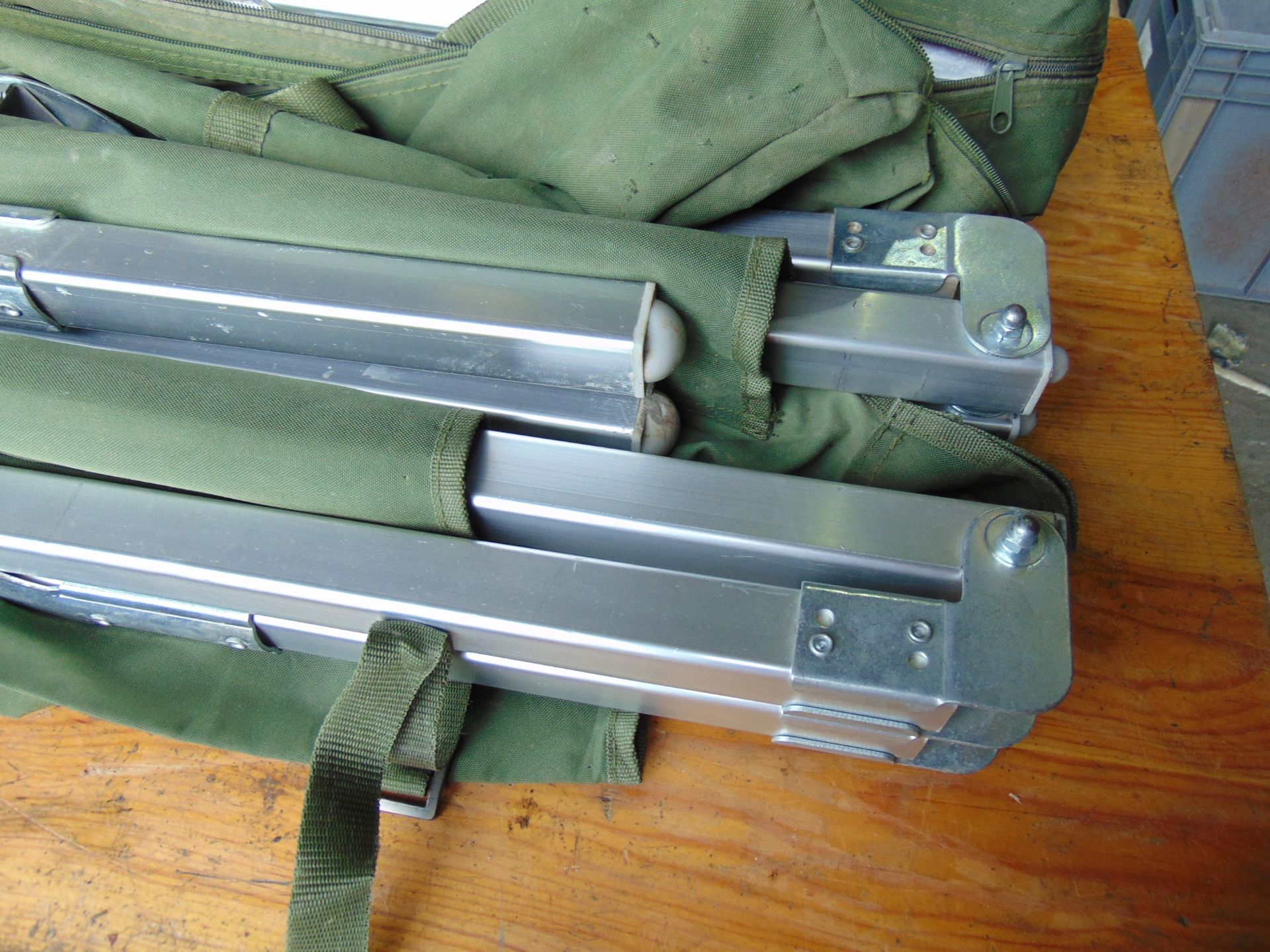 2 x British Army Camp Beds in Bags - Image 4 of 7