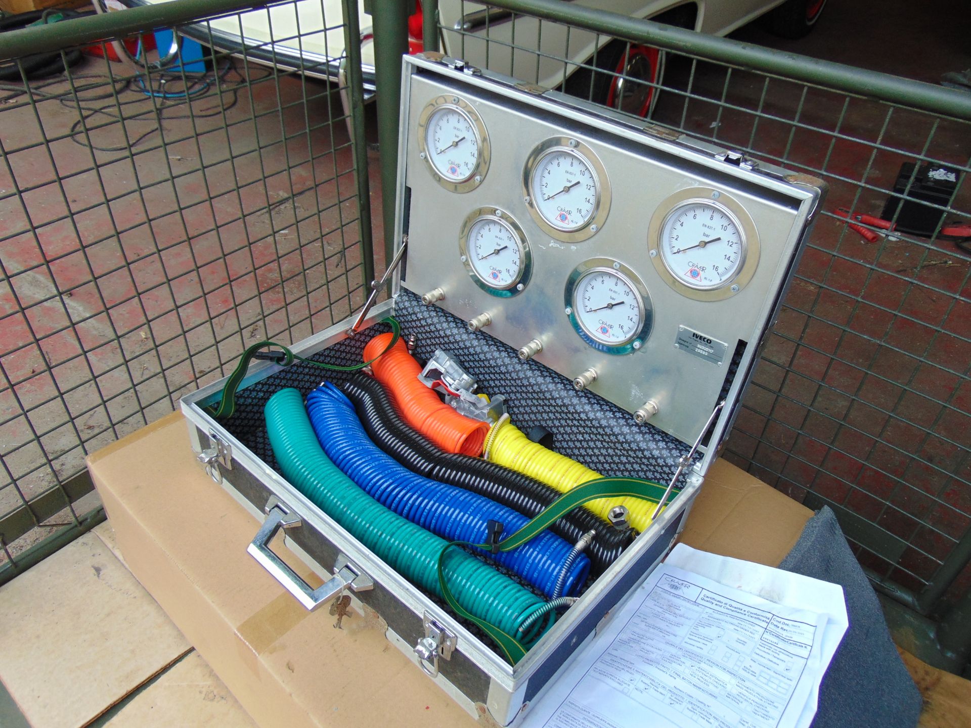 Unissued Iveco Air Testing Set in Transit Case with Certs Accessories etc for Brakes Air System - Image 6 of 7
