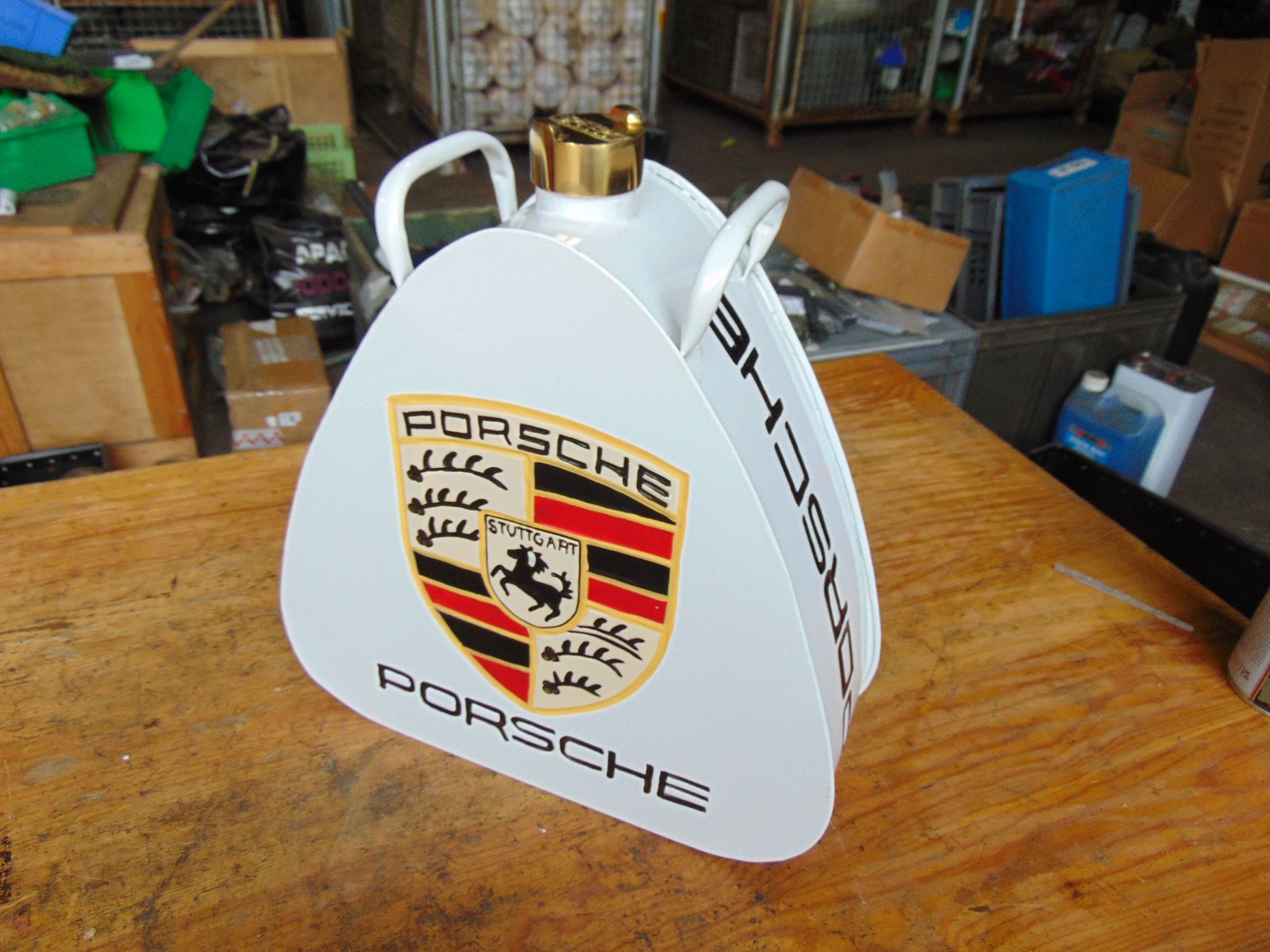 Porsche Hand Painted 1 Gall Fuel/Oil Can with Brass Cap - Image 3 of 6
