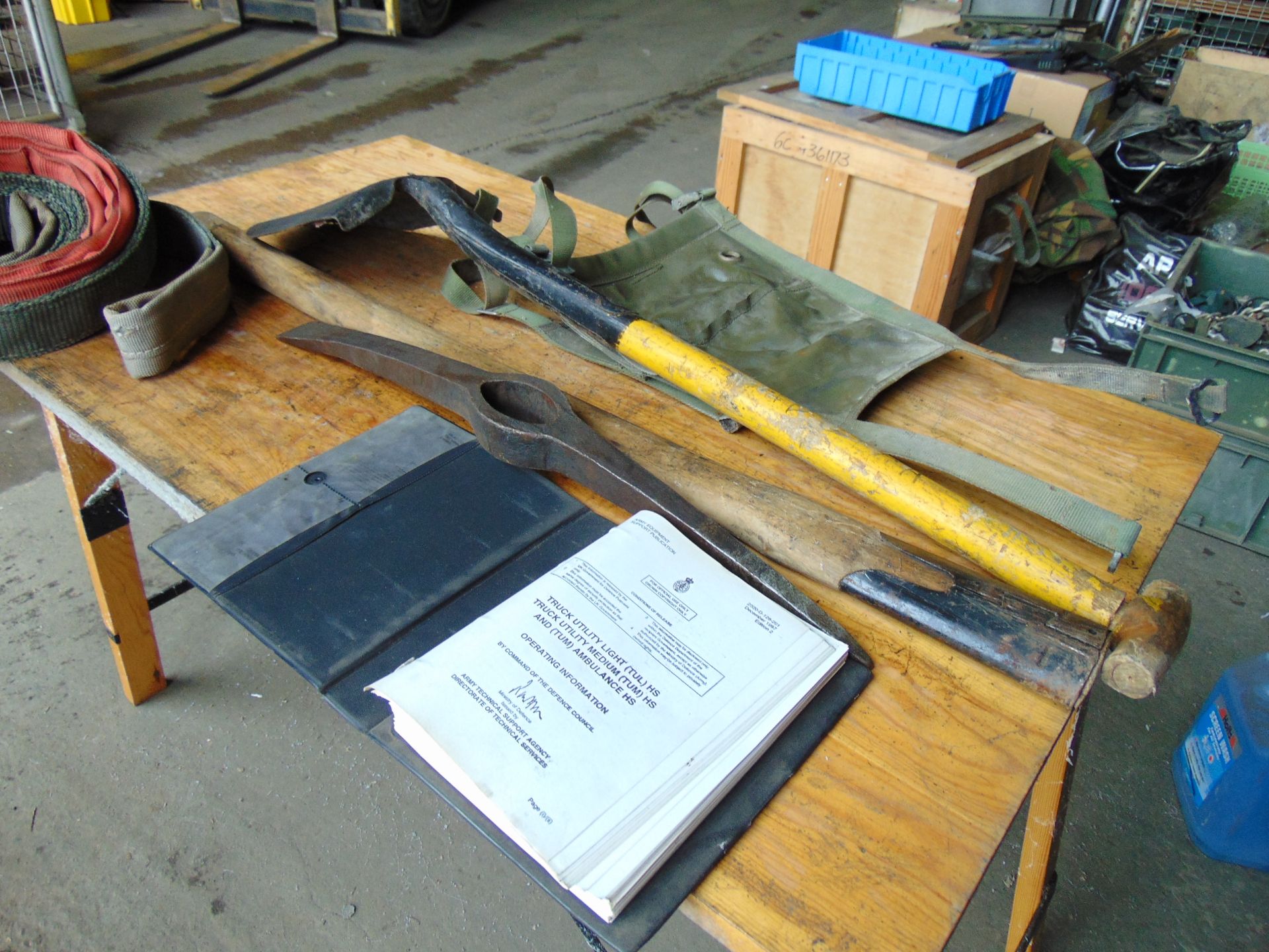 1 Set of Land Rover Wolf Pioneer Tools, Tow Rope, Spare Wheel Carrier and Manual - Image 5 of 7