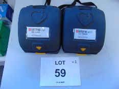2 x Physio Controls Lifepak CR-T Defibrillator AED Trainer Unit in Carry Case