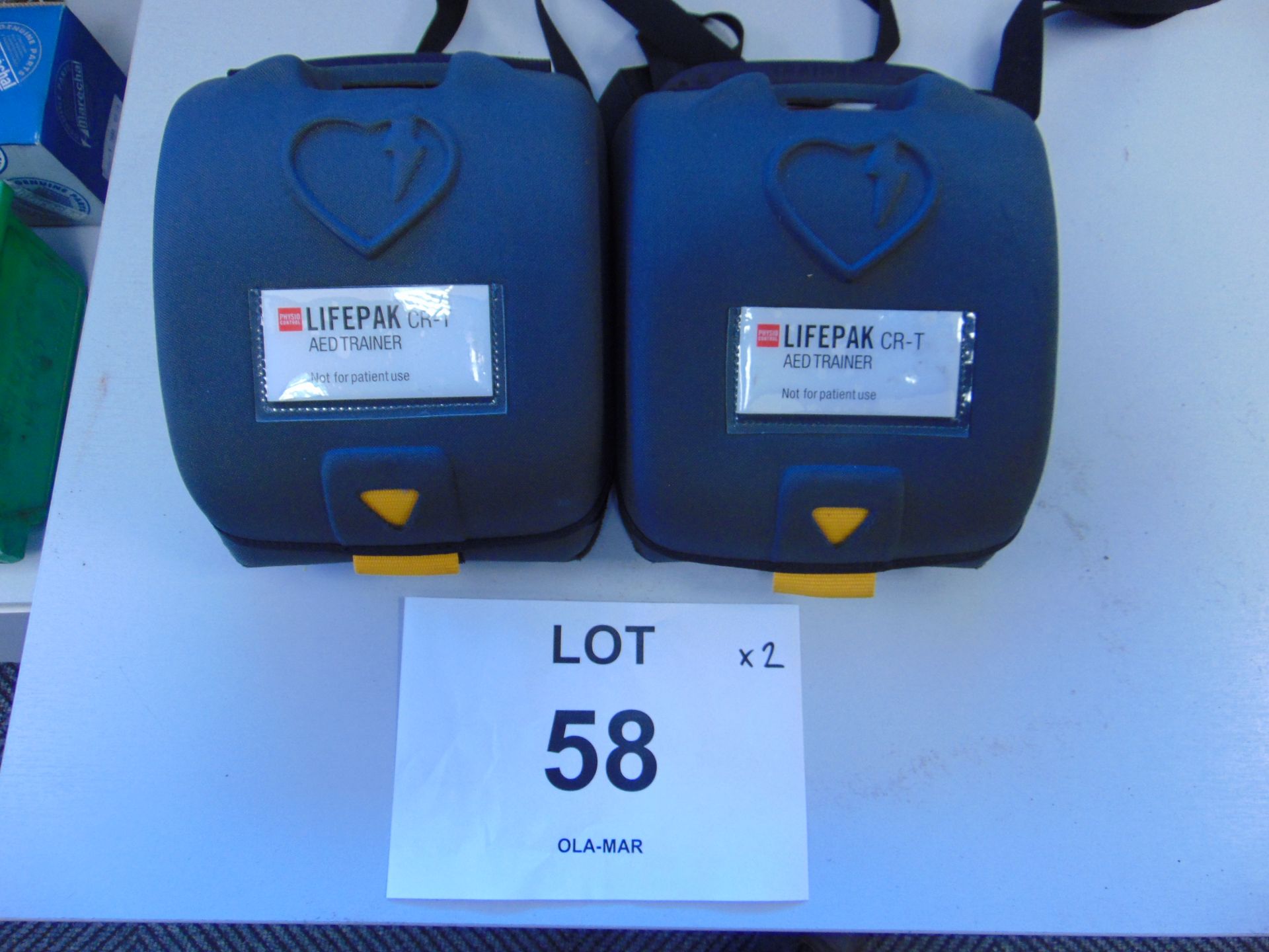 2 x Physio Controls Lifepak CR-T Defibrillator AED Trainer Unit in Carry Case