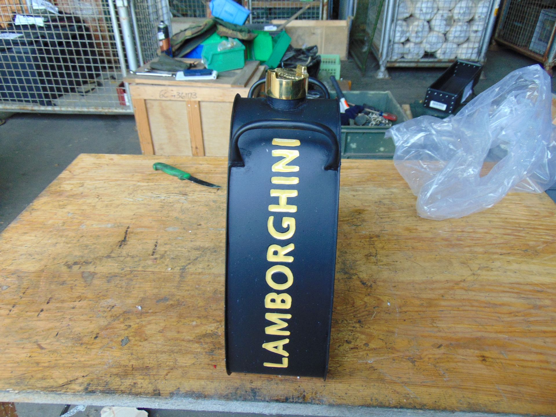 New Lamborghini Hand Painted Fuel/Oil Can with Brass Cap and Handles - Image 4 of 4
