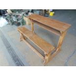 Antique Traditional Wooden School Bench Desk