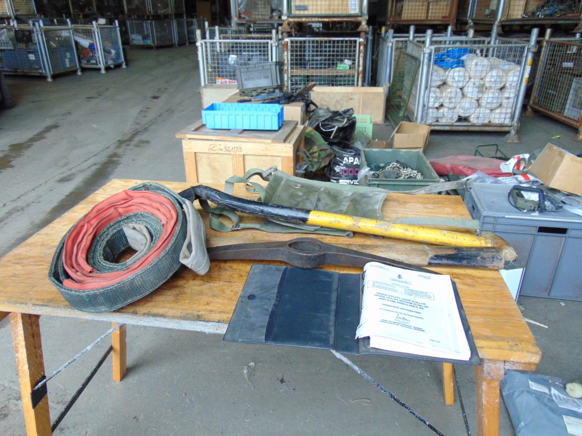 1 Set of Land Rover Wolf Pioneer Tools, Tow Rope, Spare Wheel Carrier and Manual - Image 7 of 7