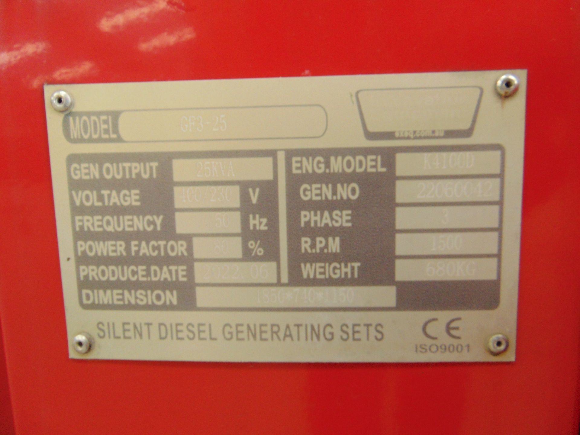 2022 New Unused 25 KVA Silent Diesel Generator - 3 Phase 100V / 230V - Image 18 of 19