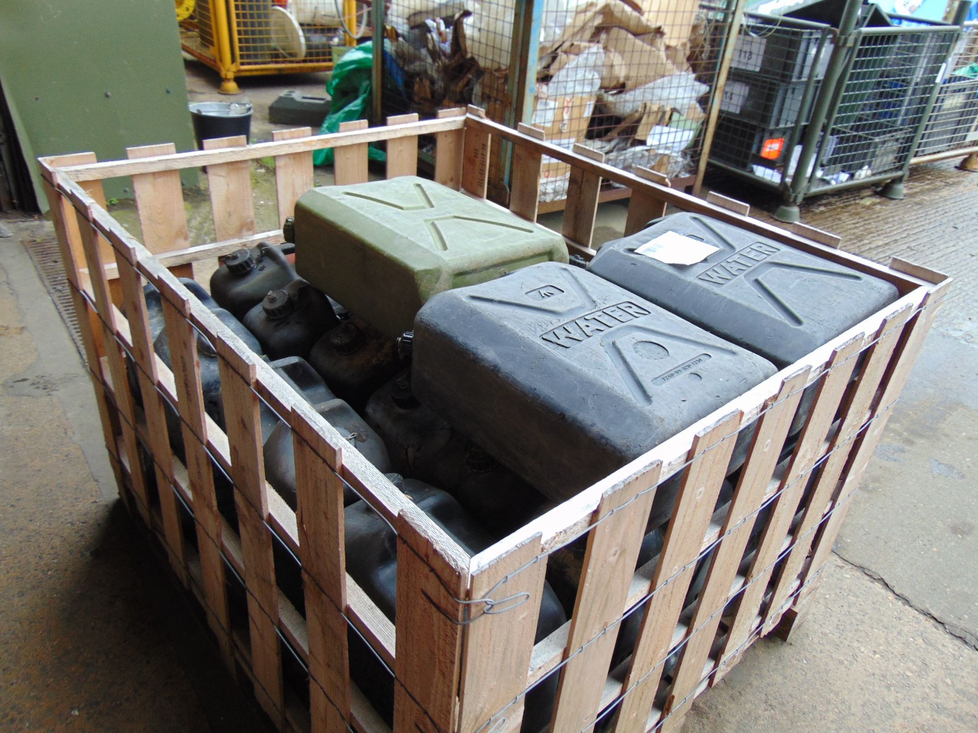 1 x Stillage of 18 x 5 Gall Water Jerry Cans with Caps (Stillage is Included) - Image 2 of 6