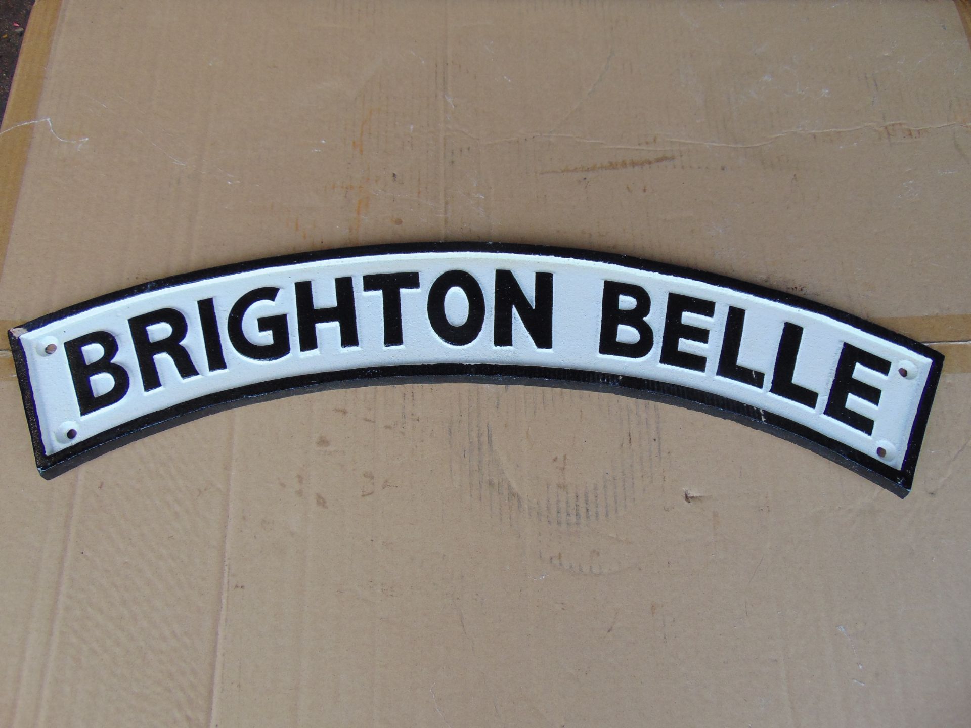 Cast Iron Brighton Belle Railway Engine Sign