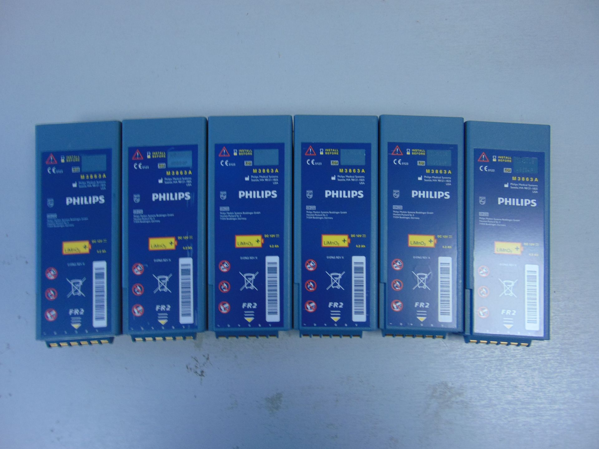 6 x Philips Heartstart FR2 Defibrillator Batteries. - Image 2 of 3