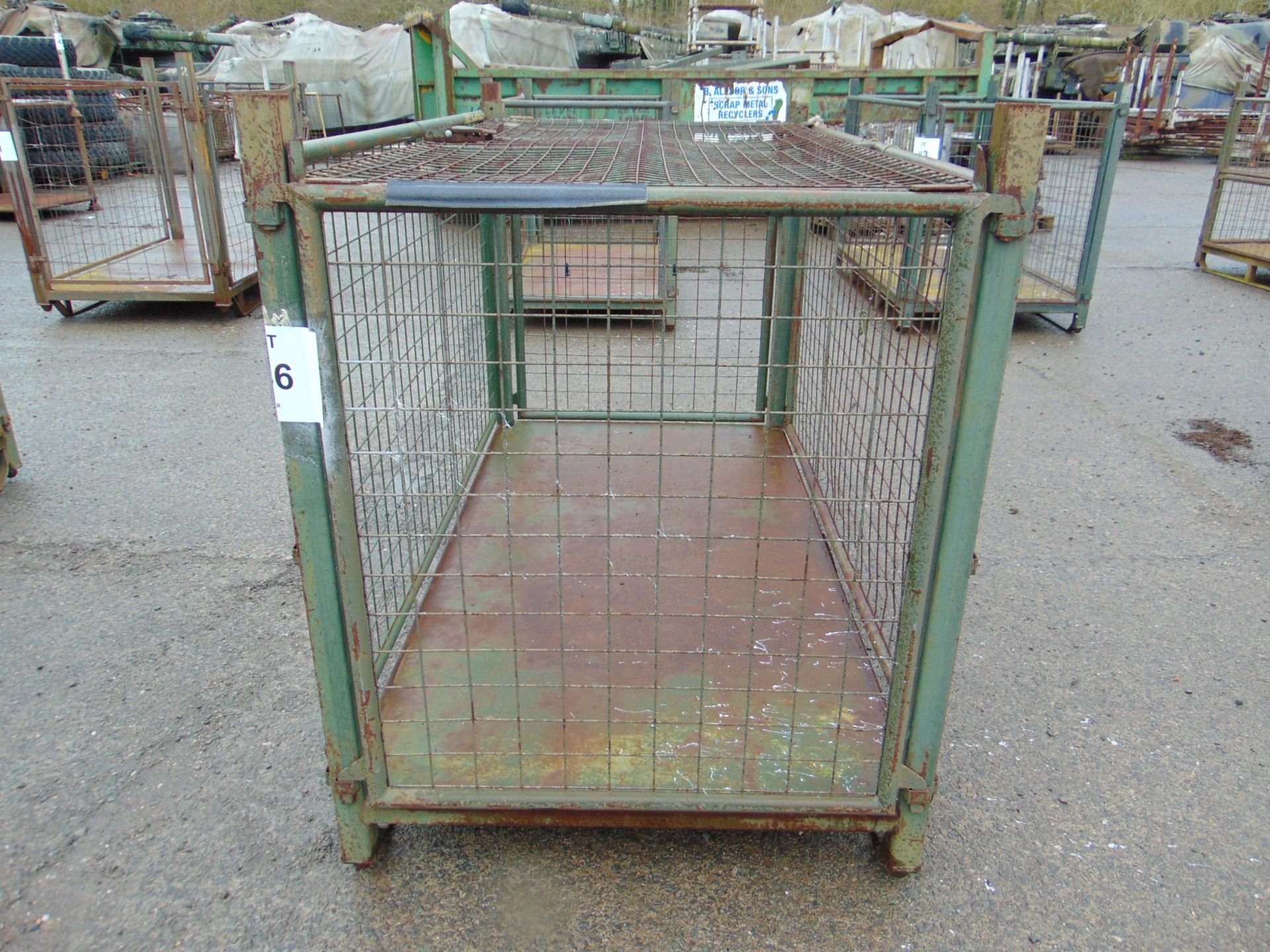 Heavy Duty MOD Steel Stacking Stillage w/ Removeable Side Bars & Corner Posts - Image 3 of 3