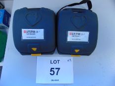 2 x Physio Controls Lifepak CR-T Defibrillator AED Trainer Unit in Carry Case