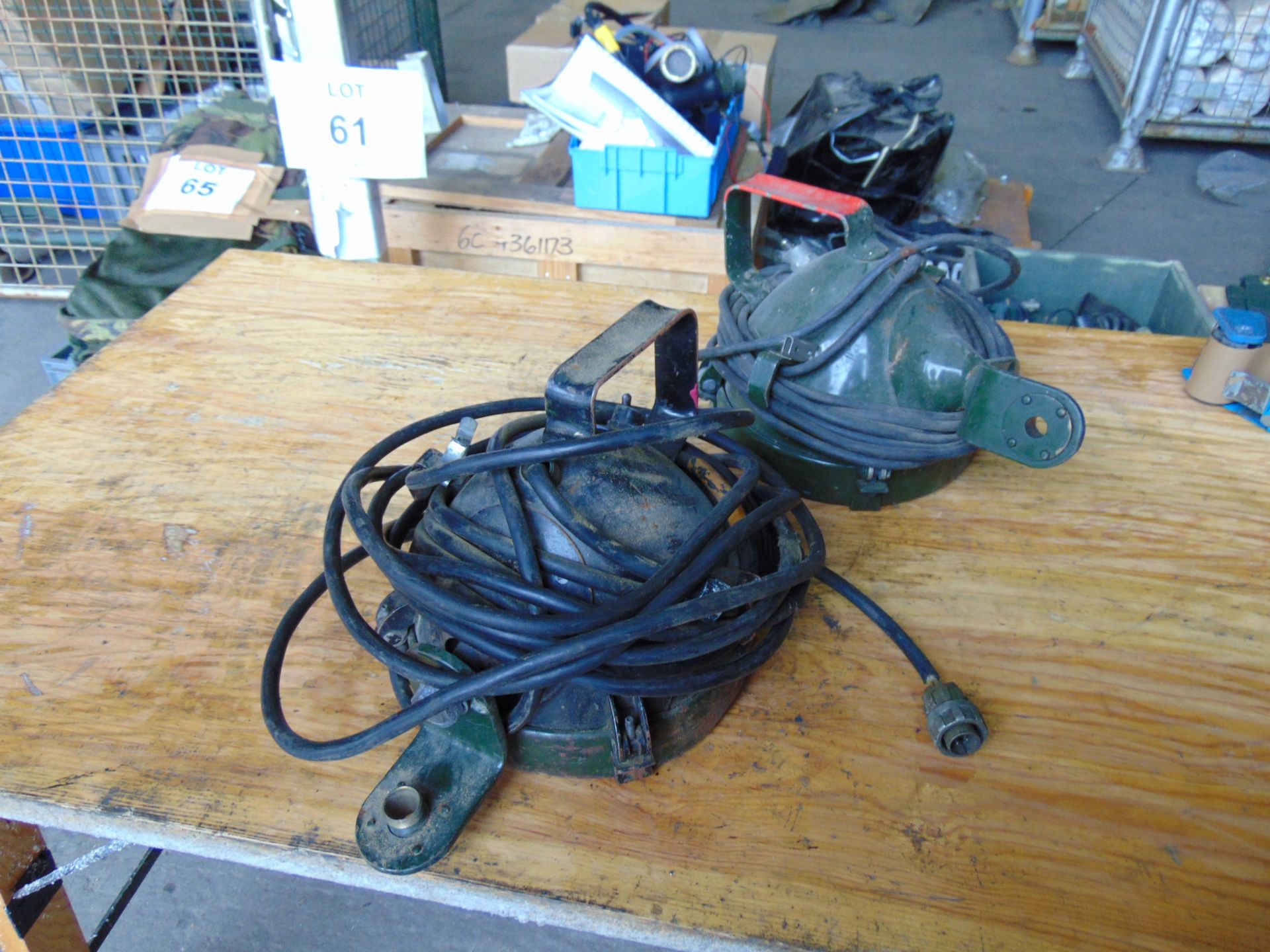 2 x FV159907 Vehicle Search Light c/w Leads, Bracket etc - Image 6 of 7