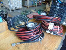 3 x Unissued Schrader Air Lines and Tyre Inflators