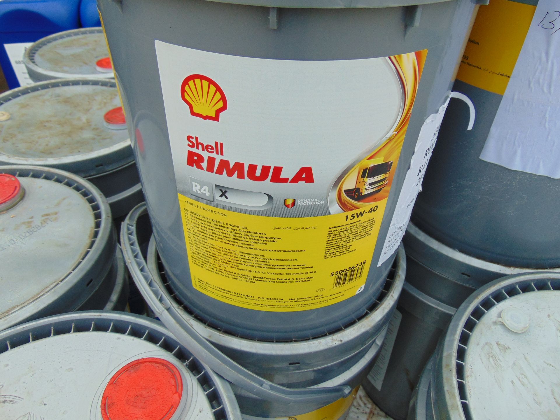 13 x 20 Litre Drums Shell Rimula R4 X, Shell Rimula R4X 15w40 Synthetic Motor OIL - Image 2 of 5