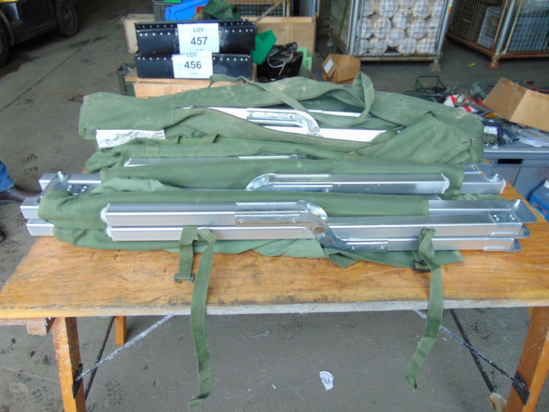 2 x British Army Camp Beds in Bags - Image 6 of 7