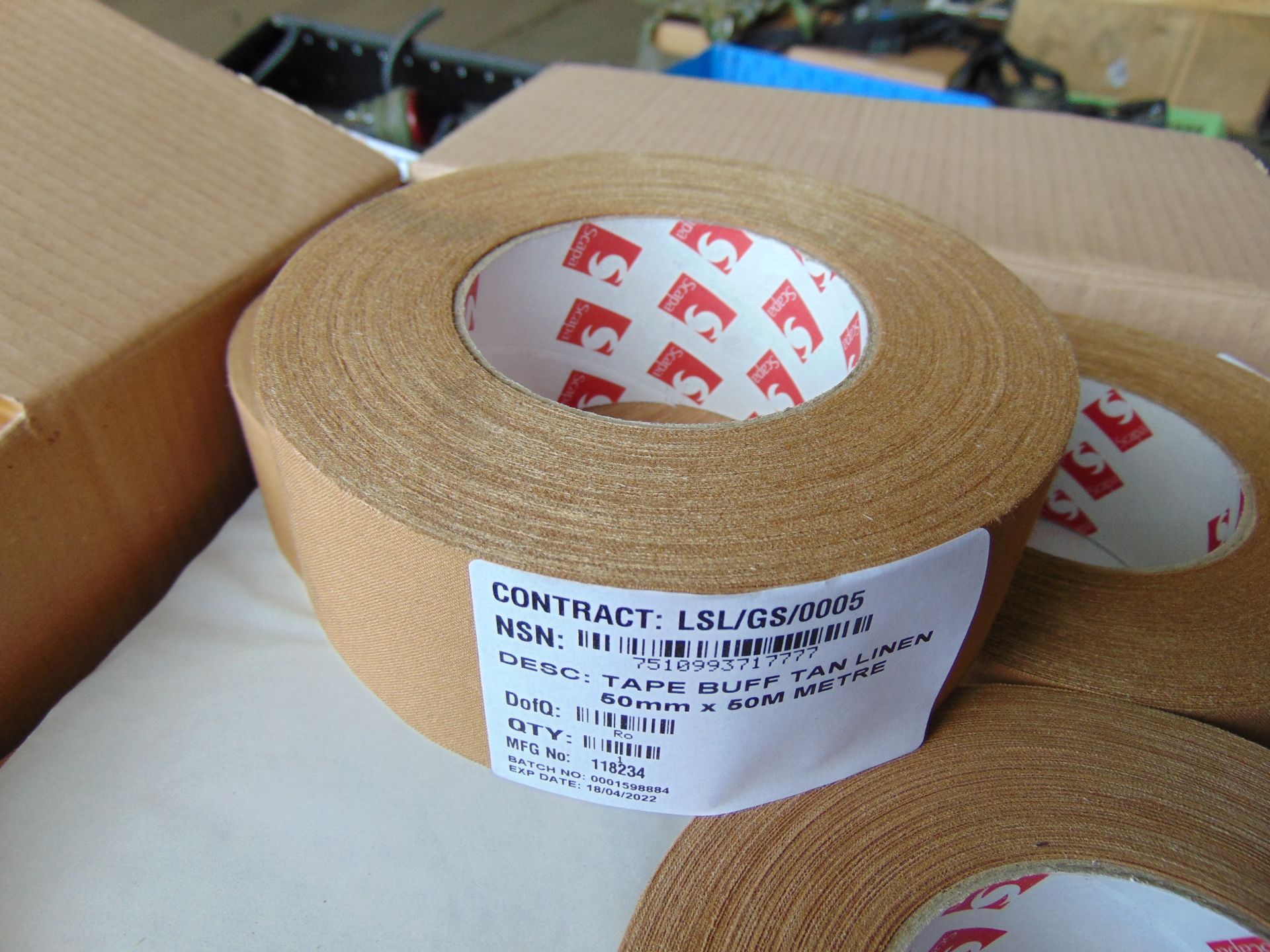 New Unissued 16 Rolls Scapa Tape Butt Linen 50mm x 50m / Roll Cloth Tape Adessive - Image 2 of 4