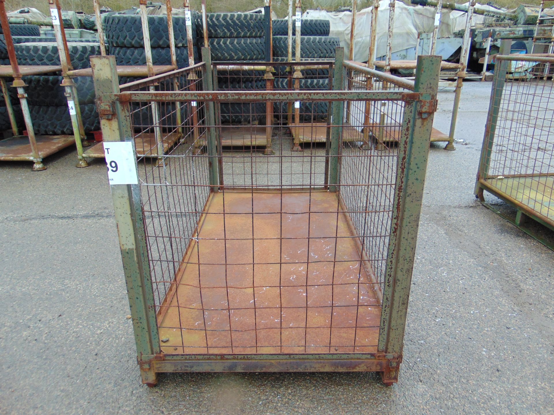 Heavy Duty MOD Steel Stacking Stillage w/ Removeable Side Bars & Corner Posts - Image 3 of 3