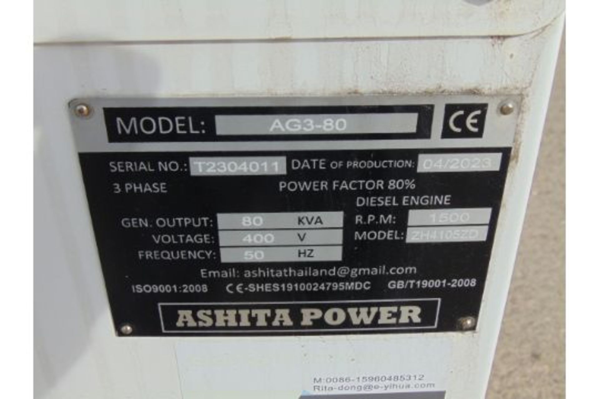 2023 UNISSUED 80 KVA 3 Phase Silent Diesel Generator Set - Image 15 of 15