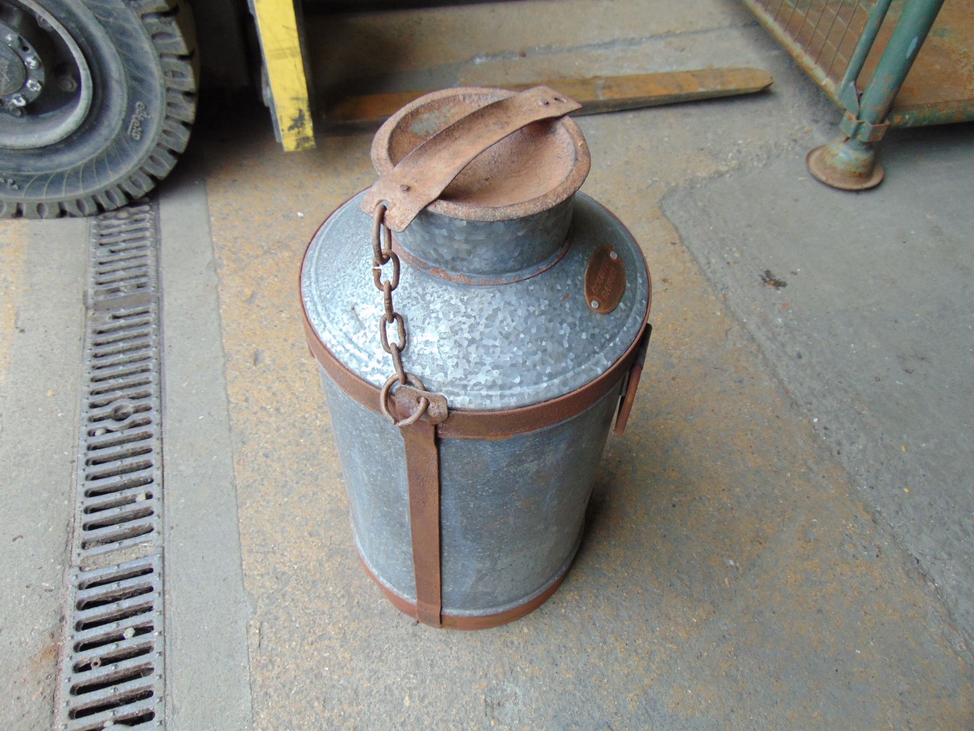 Galvanised Antique 5 gall Milk Churn