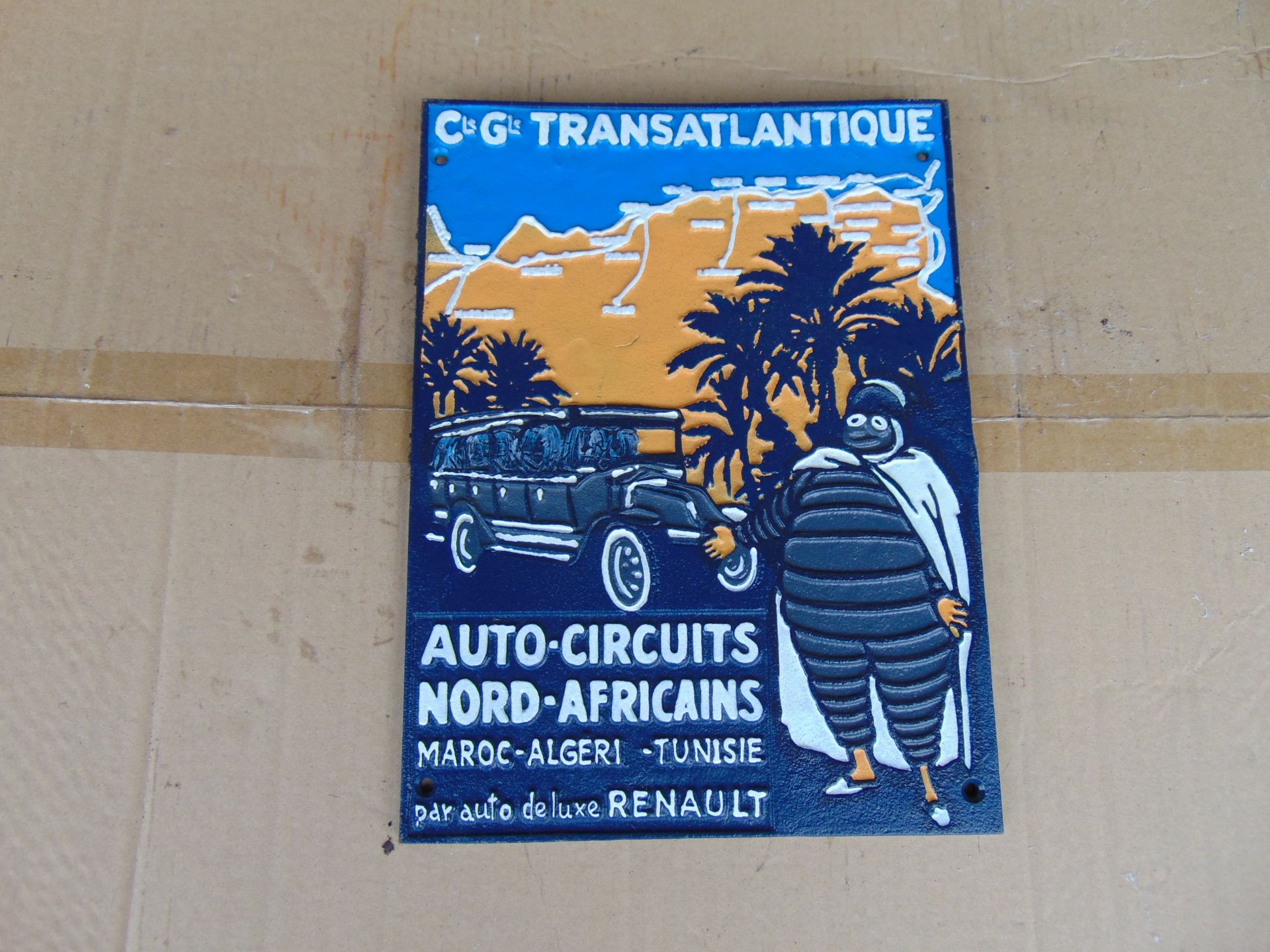 Very Nice Hand Painted Michelin North Africa Rally Sign, Size 24 x 34 cms