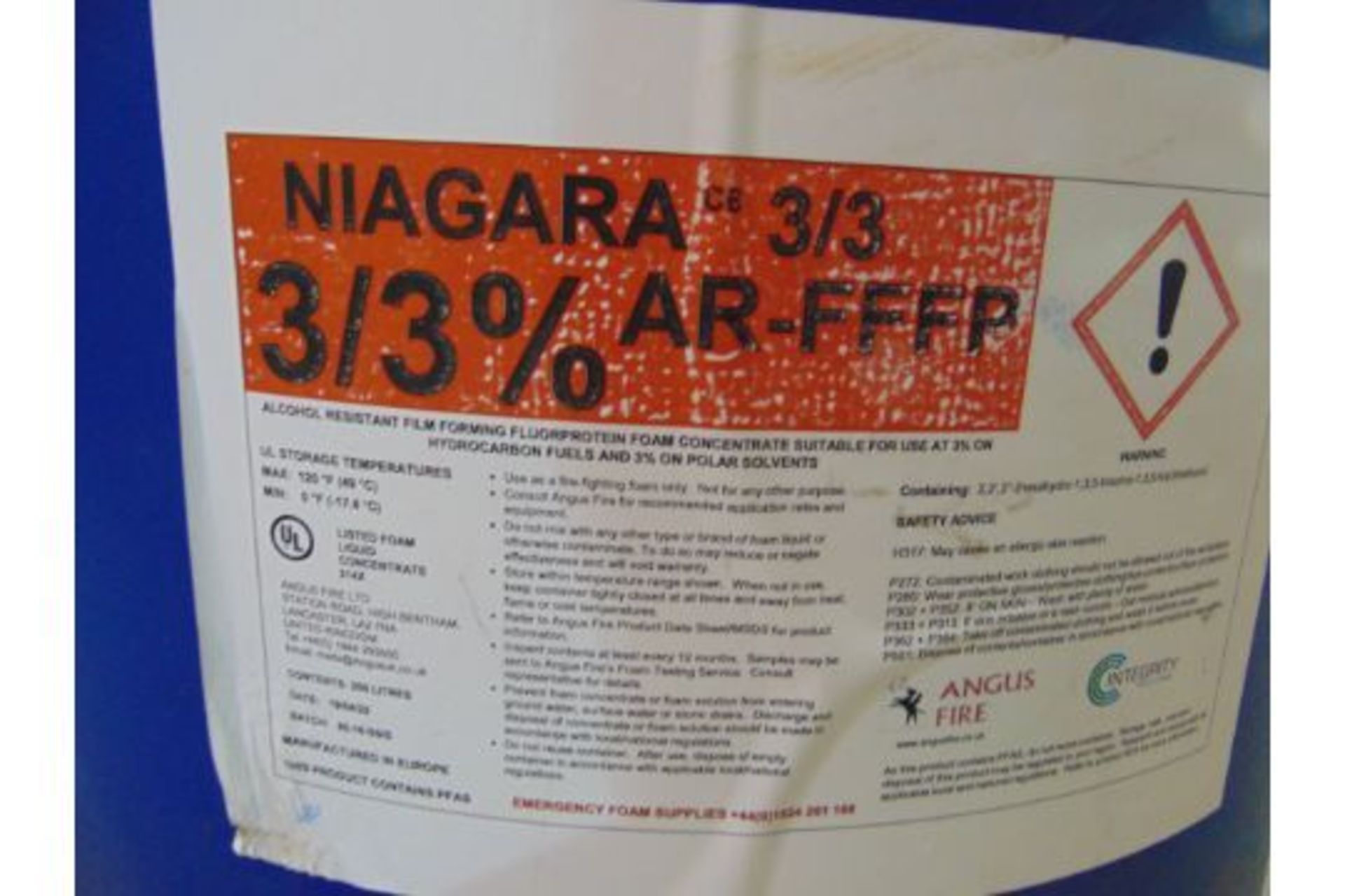 Niagara Foam Concentrate Liquid - Approx. 46 x 20 Ltr Drums & 200 Ltr Barrel - Bild 7 aus 10