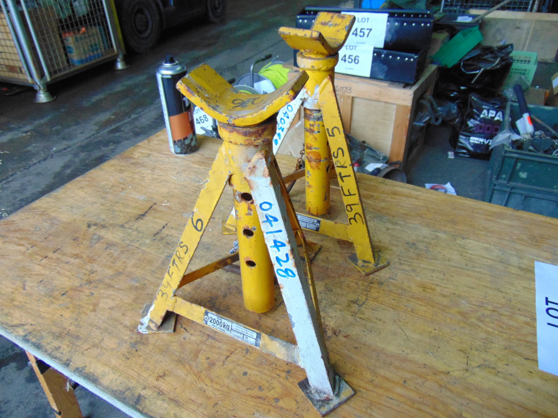 2 x 2 ton Adjustable Axle Stands - Image 4 of 5