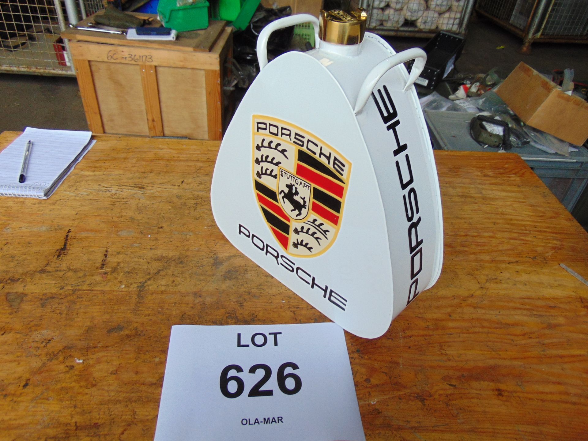 Porsche Hand Painted 1 Gall Fuel/Oil Can with Brass Cap