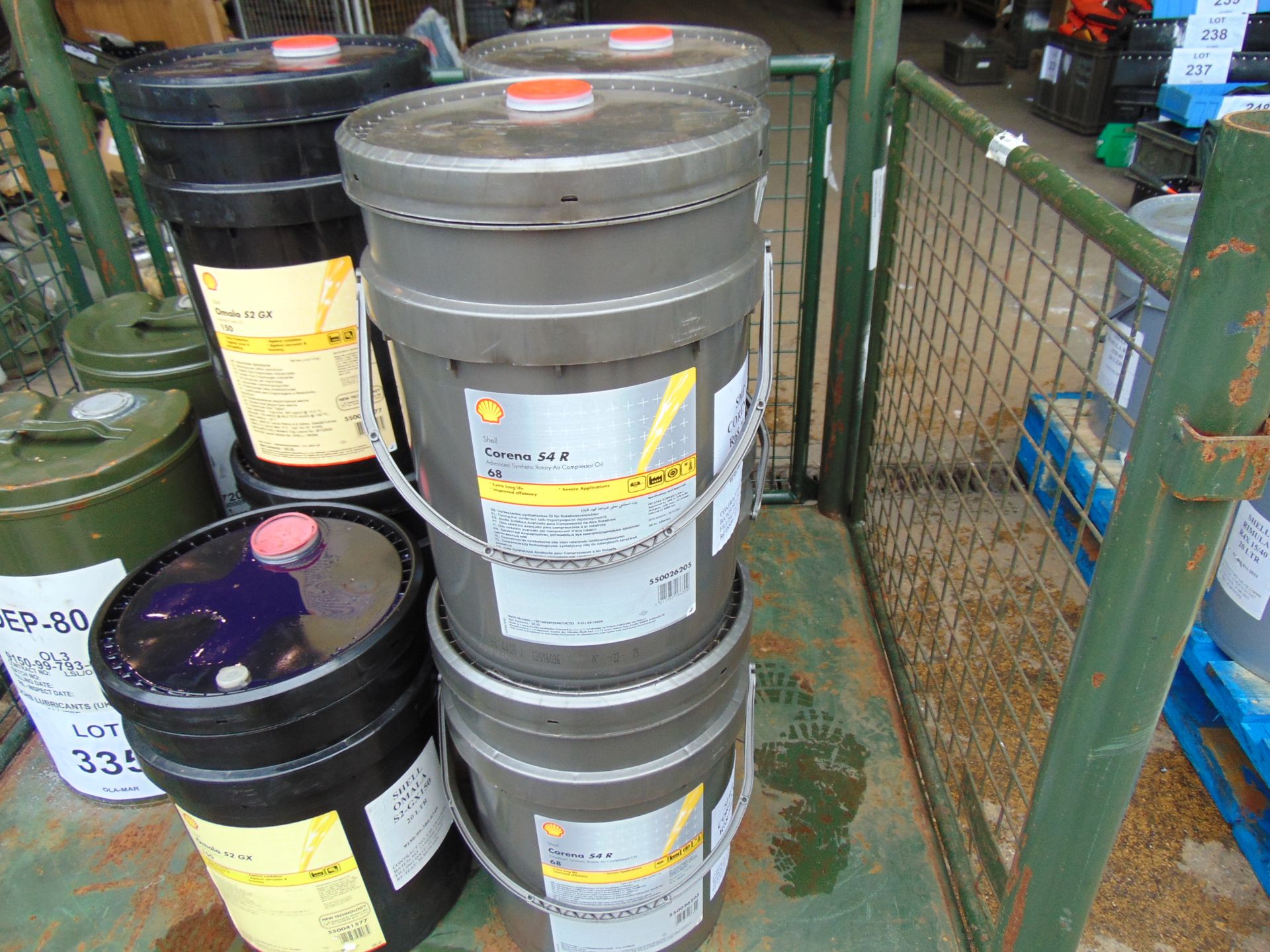 5 x 20 Litre Drums Shell Corena S4R 68, High Quality Lubricating oil New Unissued MoD Reserve Stocks - Image 3 of 3