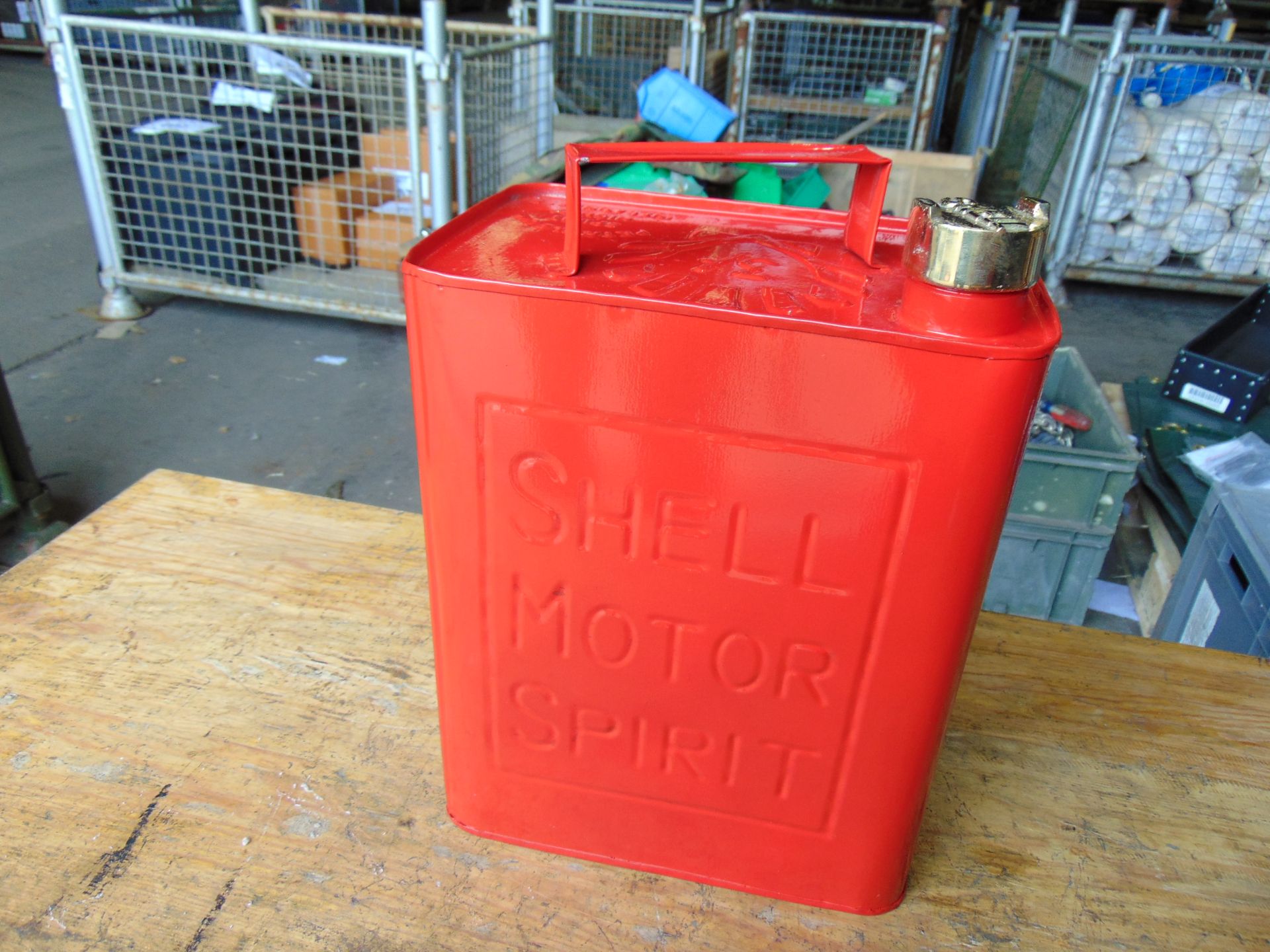 New Unused Shell Motor Spirit 1 Gall Fuel/Oil Can with Brass Cap - Image 7 of 7