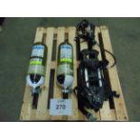 Drager PSS 7000 Self Contained Breathing Apparatus w/ 2 x Drager 300 Bar Air Cylinders