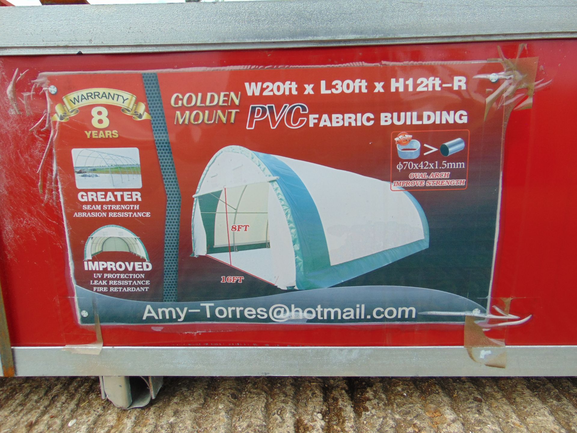 Heavy Duty Storage Shelter 20'W x 30'L x 12' H - Image 4 of 5