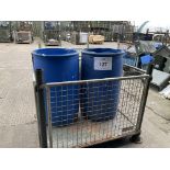 2X PLASTIC WATER BUTTS WITH OIL ABSORBANT GRANUALS