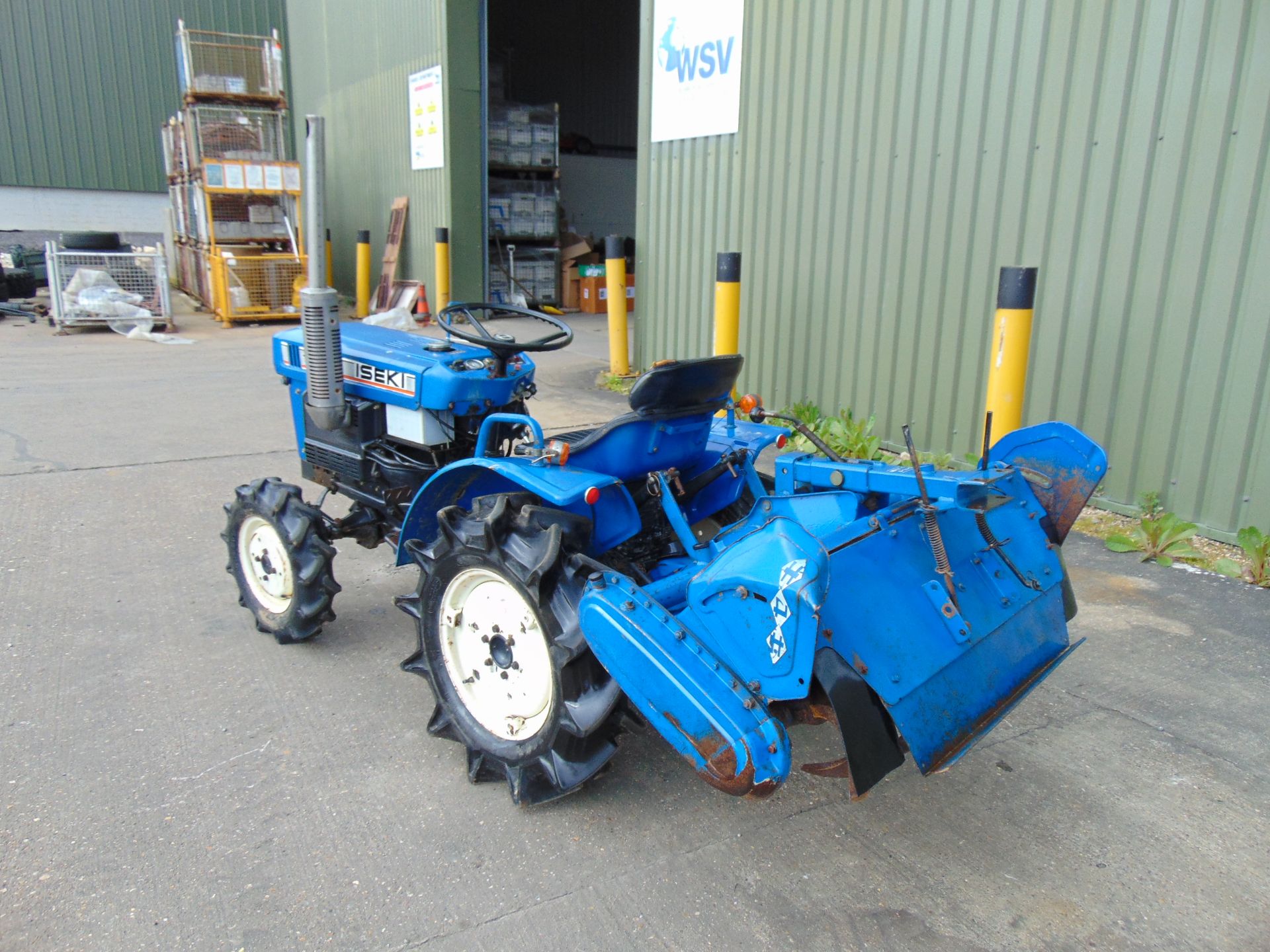 Iseki 1410 4x4 Diesel Compact Tractor c/w Rotavator 592 hrs, - Image 10 of 17