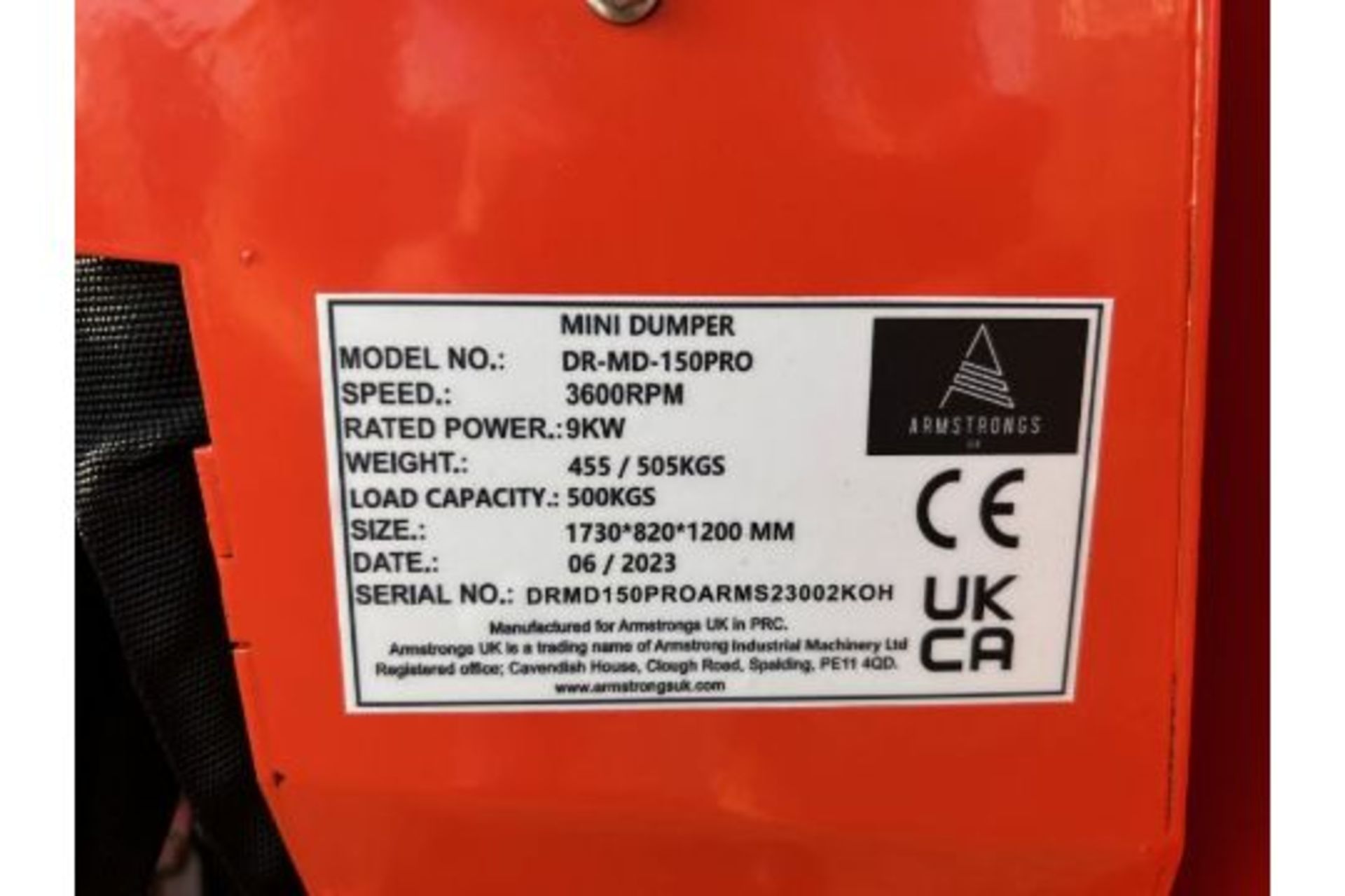 New and unused Armstrong DR-MD-150PRO Self-Loading Tracked Dumper - Image 21 of 21