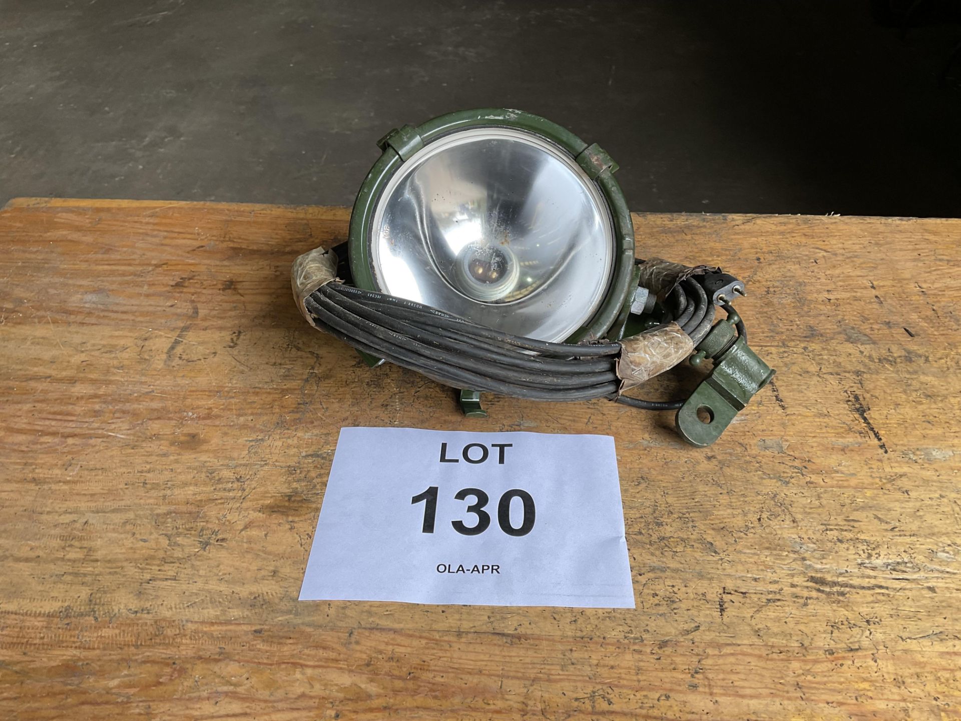 1X NOS FRANCIS FV SEARCH LIGHT C/ W LEAD AND BRACKET LAND ROVER, FERRET, ETC, ETC