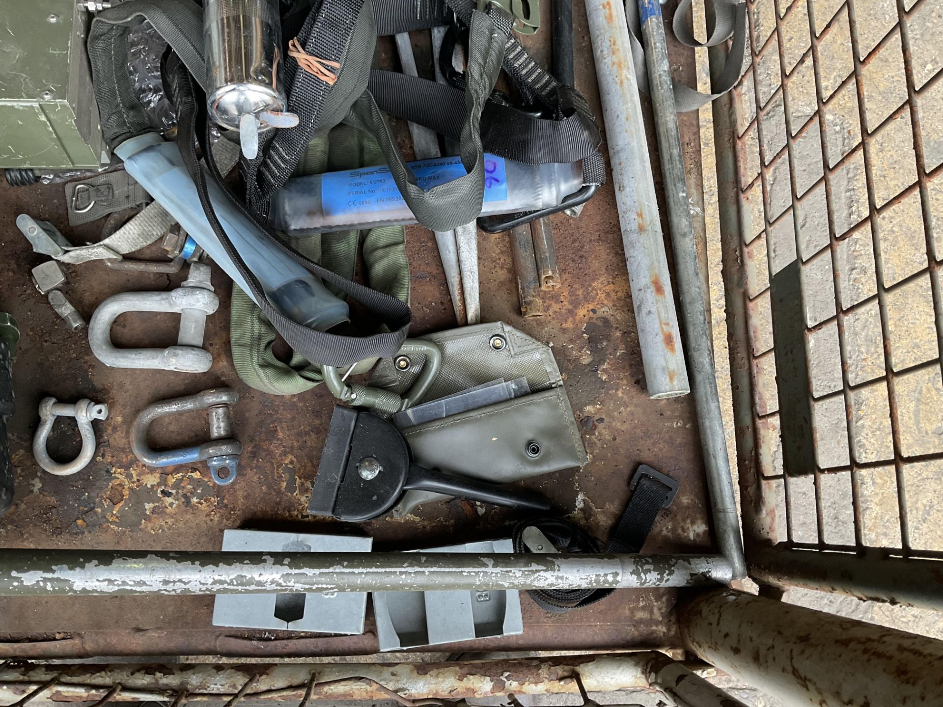 1X STILLAGE OF TOOLS, AFV SIGHTS, LIFTING STRAPS, JACKS, ETC - Image 6 of 8