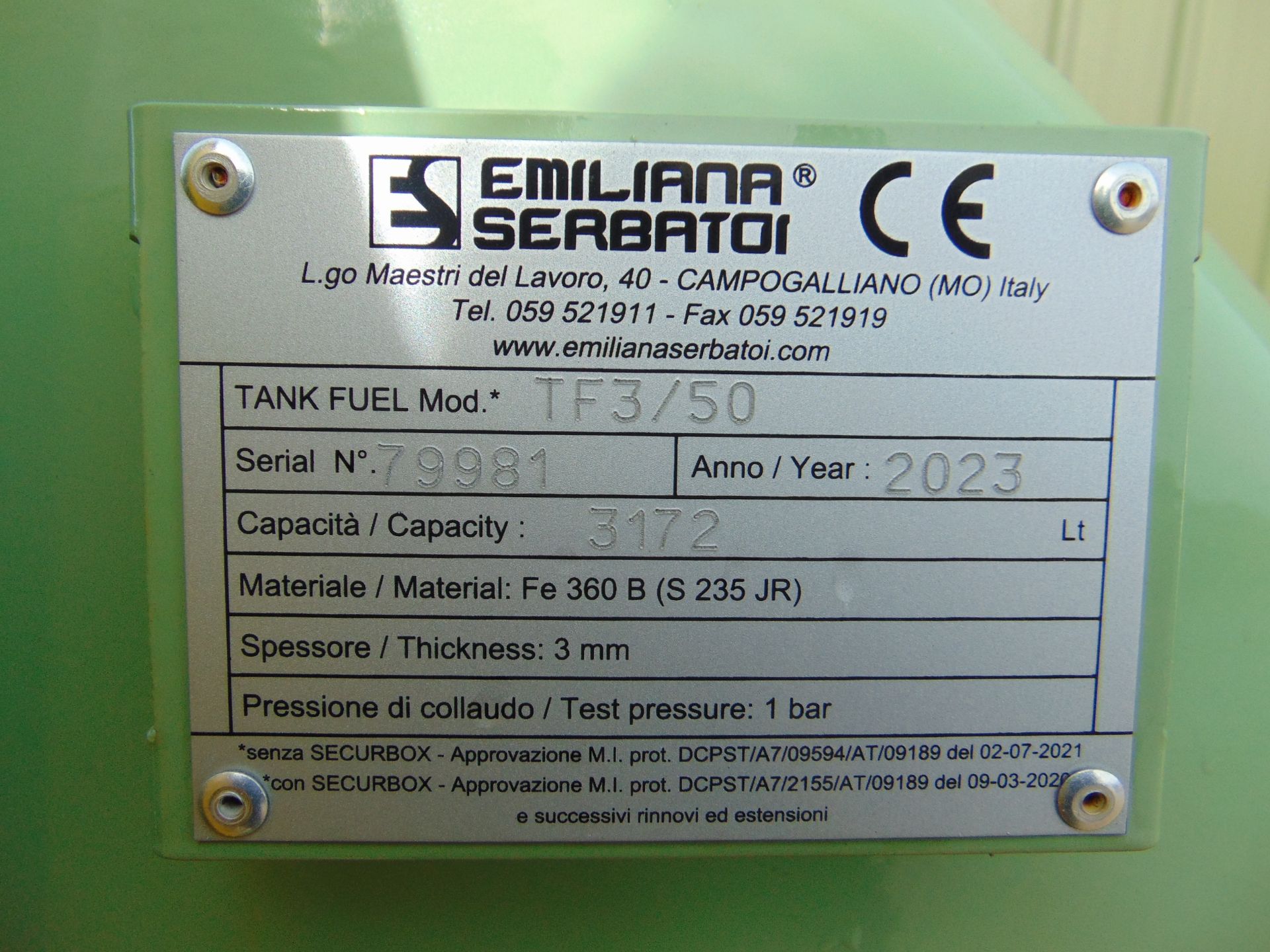 EU Fuel Storage Tank - 3172 Ltr w/ Electric Dispensing Pump - Image 7 of 9