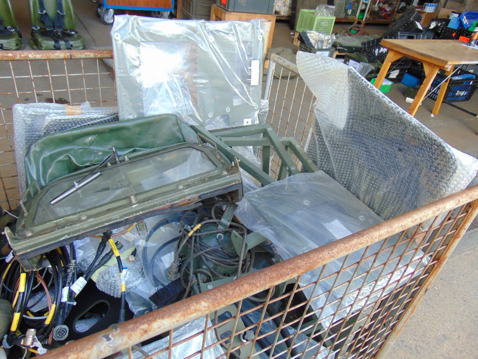 1 x Stillage of Unissued AFV Spares / CES Windscreen, Covers, Cable, Radio Mountings Etc - Image 4 of 5