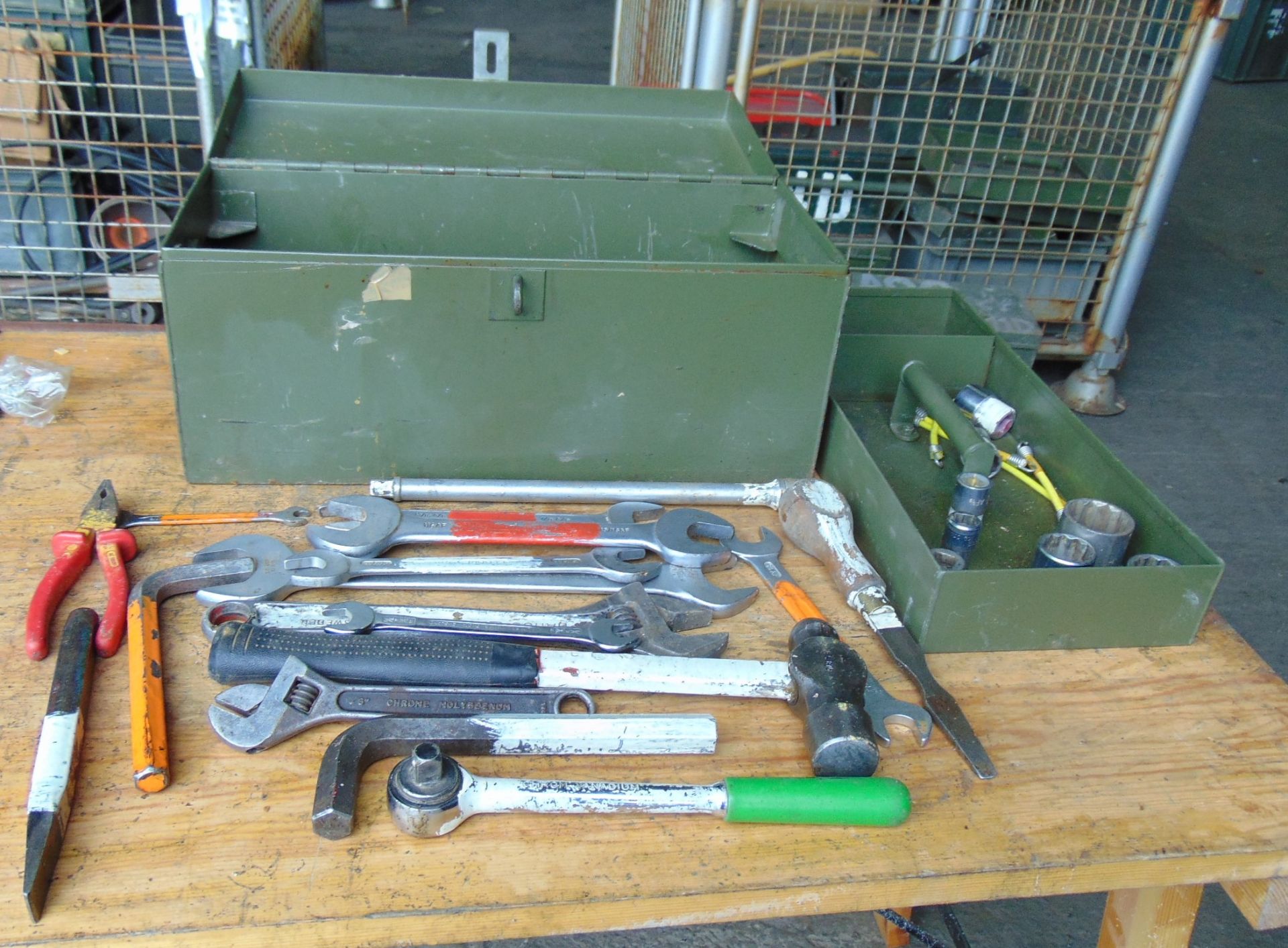 Ex MOD Tool Box w/ Various Tools - Image 2 of 5