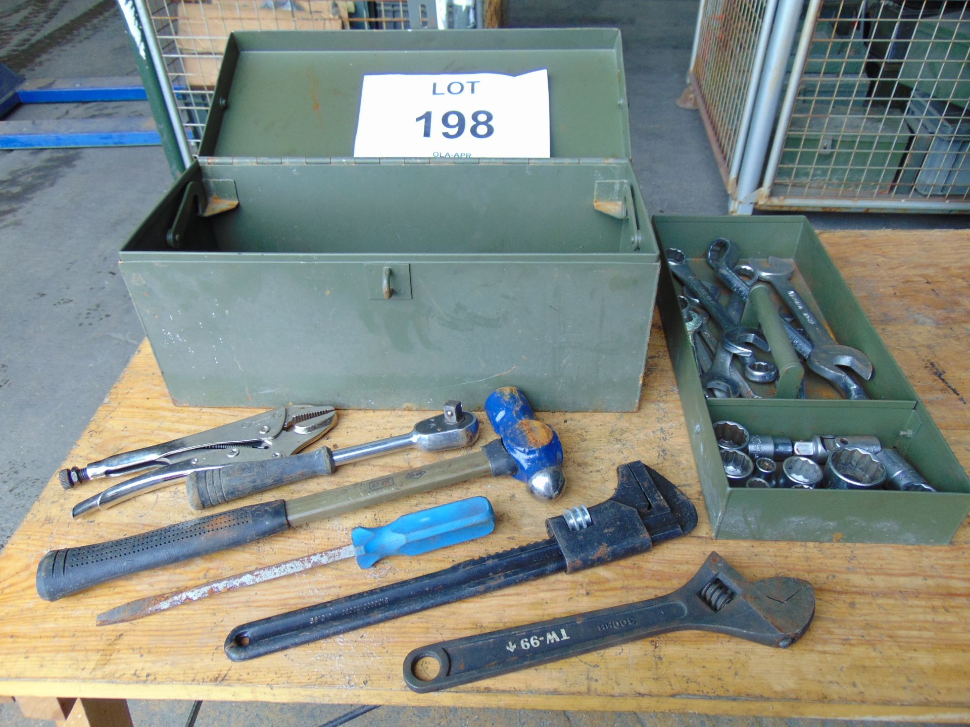 Ex MOD Tool Box w/ Various Tools
